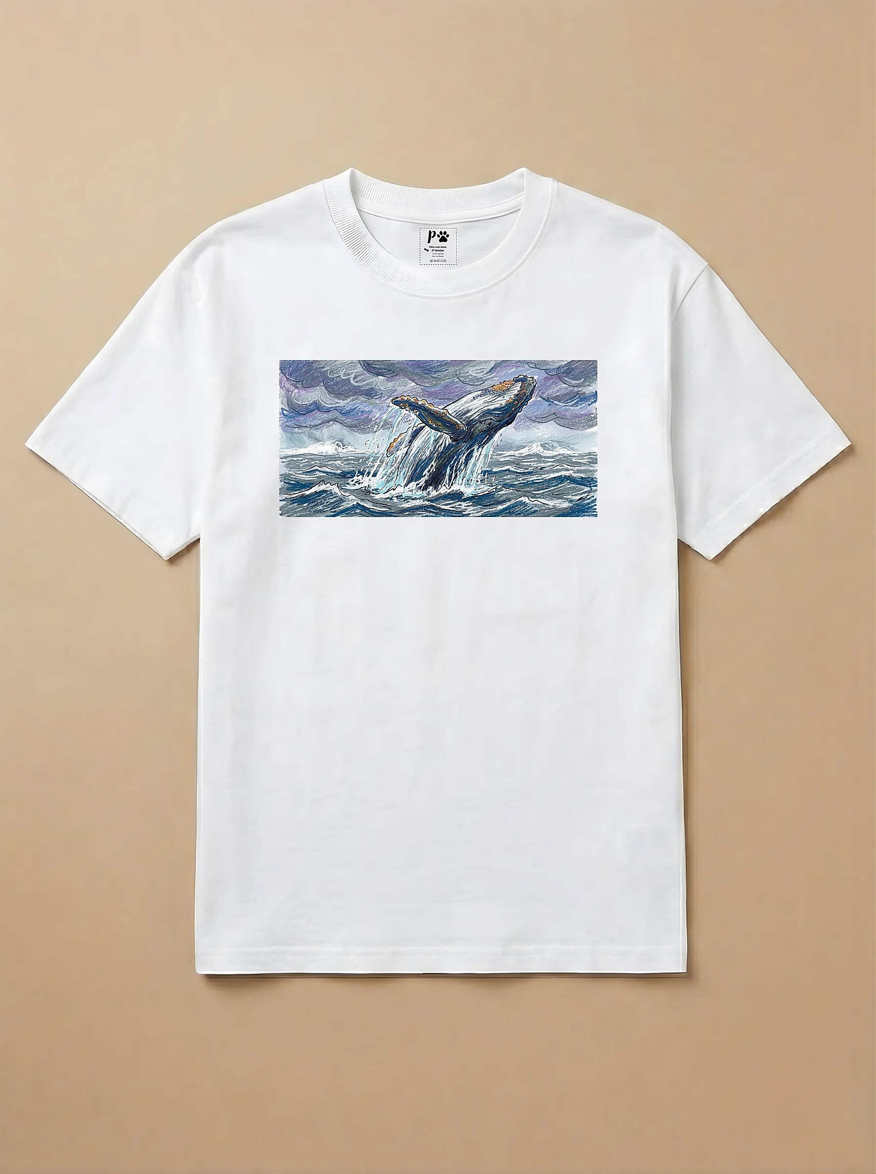 Camisa Pets em Giz - Baleia