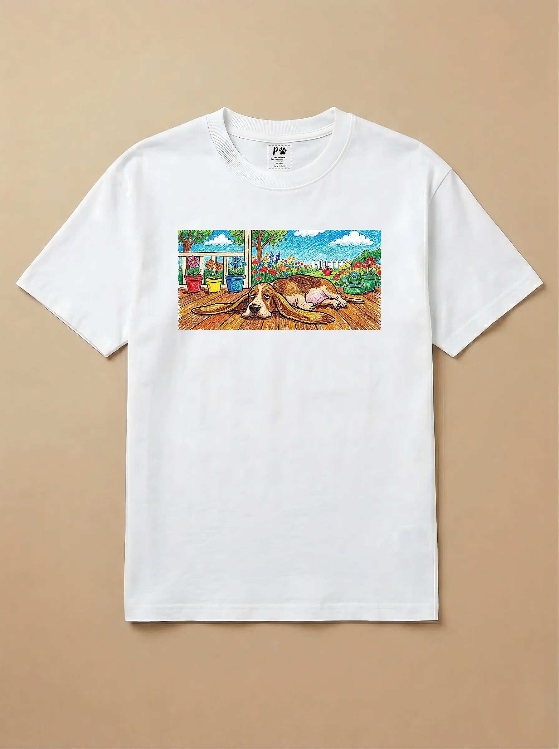 Camisa Pets em Giz - Basset Hound