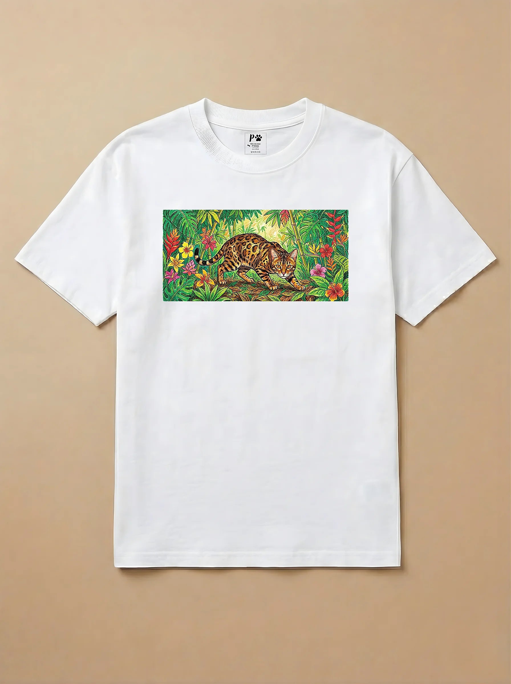 Camisa Pets em Giz - Gato de Bengala