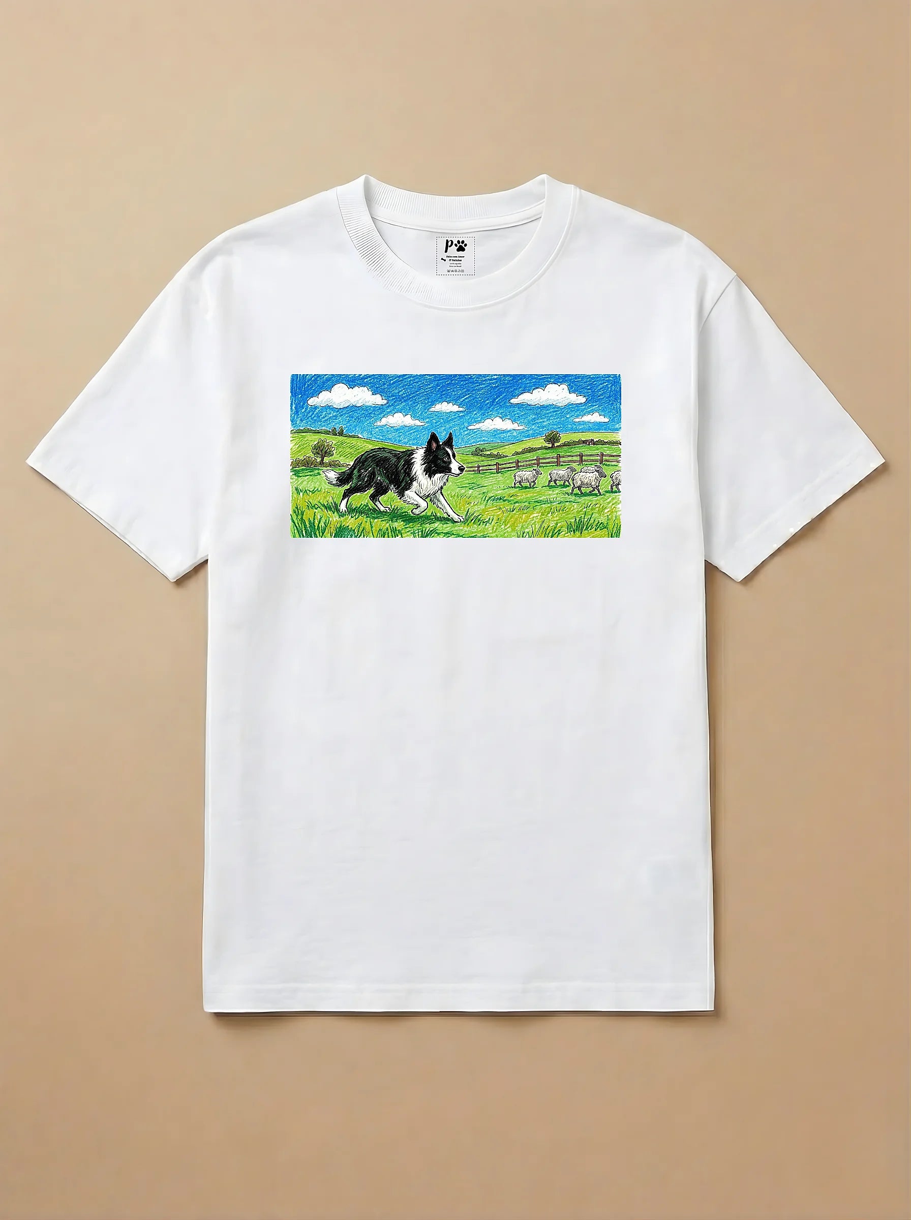 Camisa Pets em Giz - Border Collie
