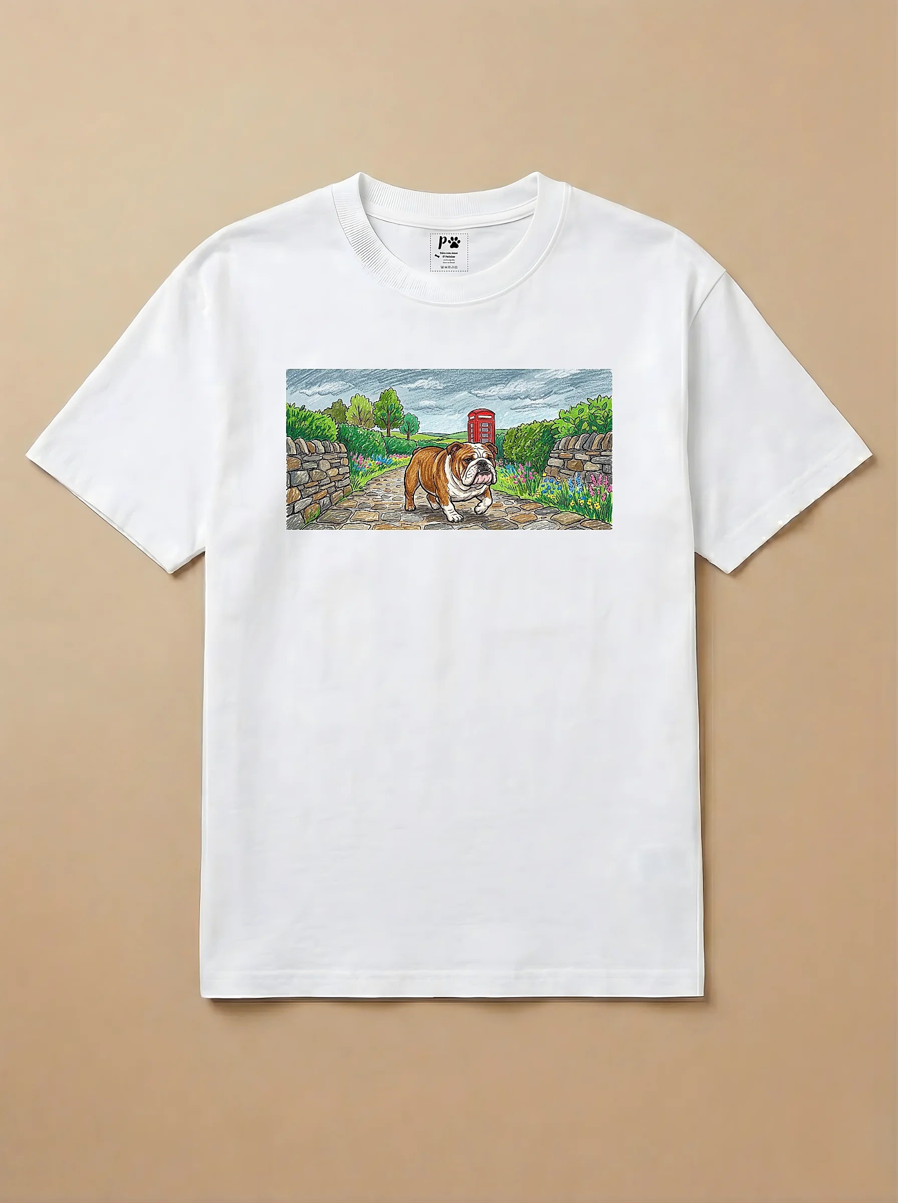 Camisa Pets em Giz - Bulldog Inglês
