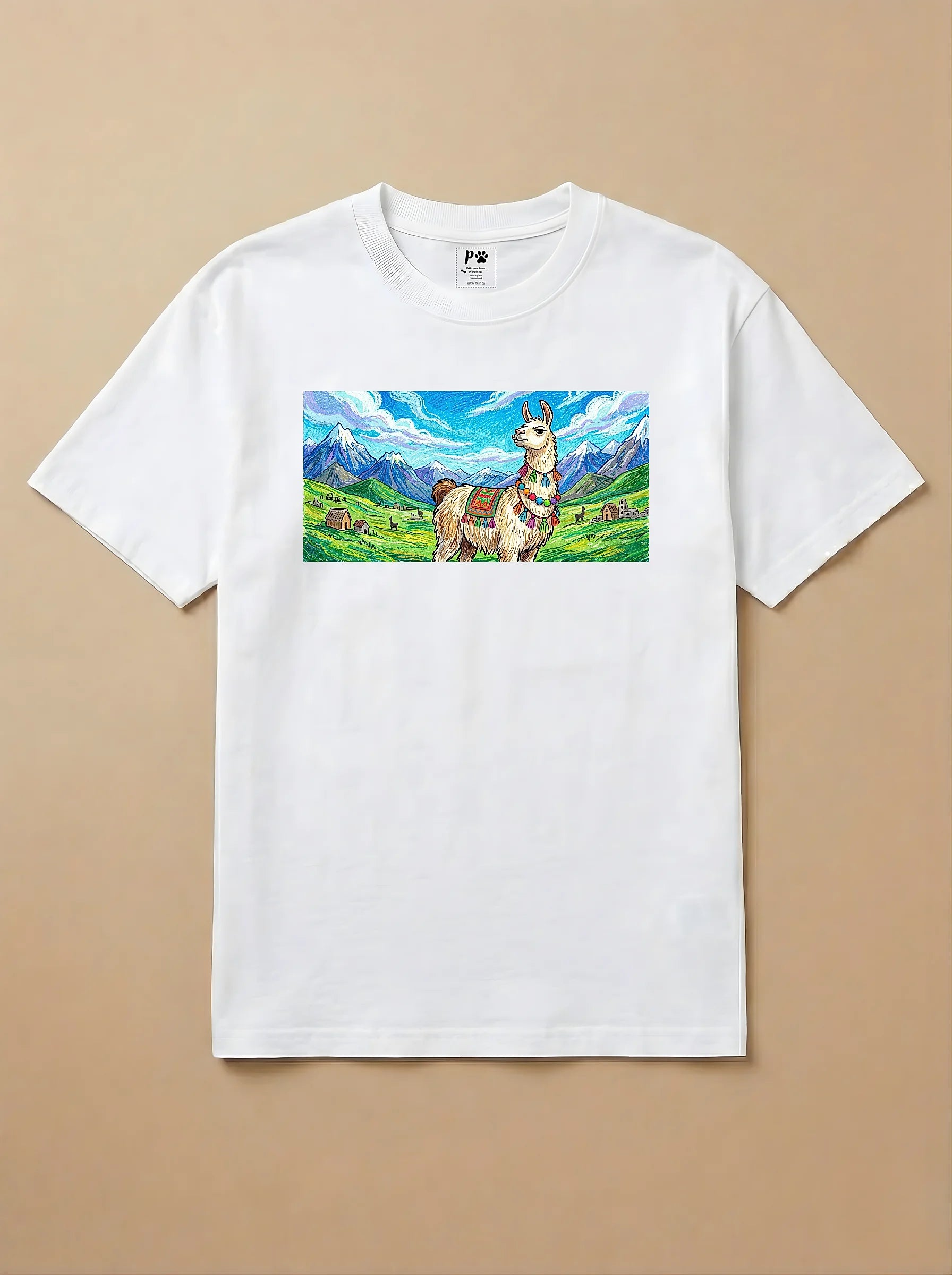 Camisa Pets em Giz - Lhama