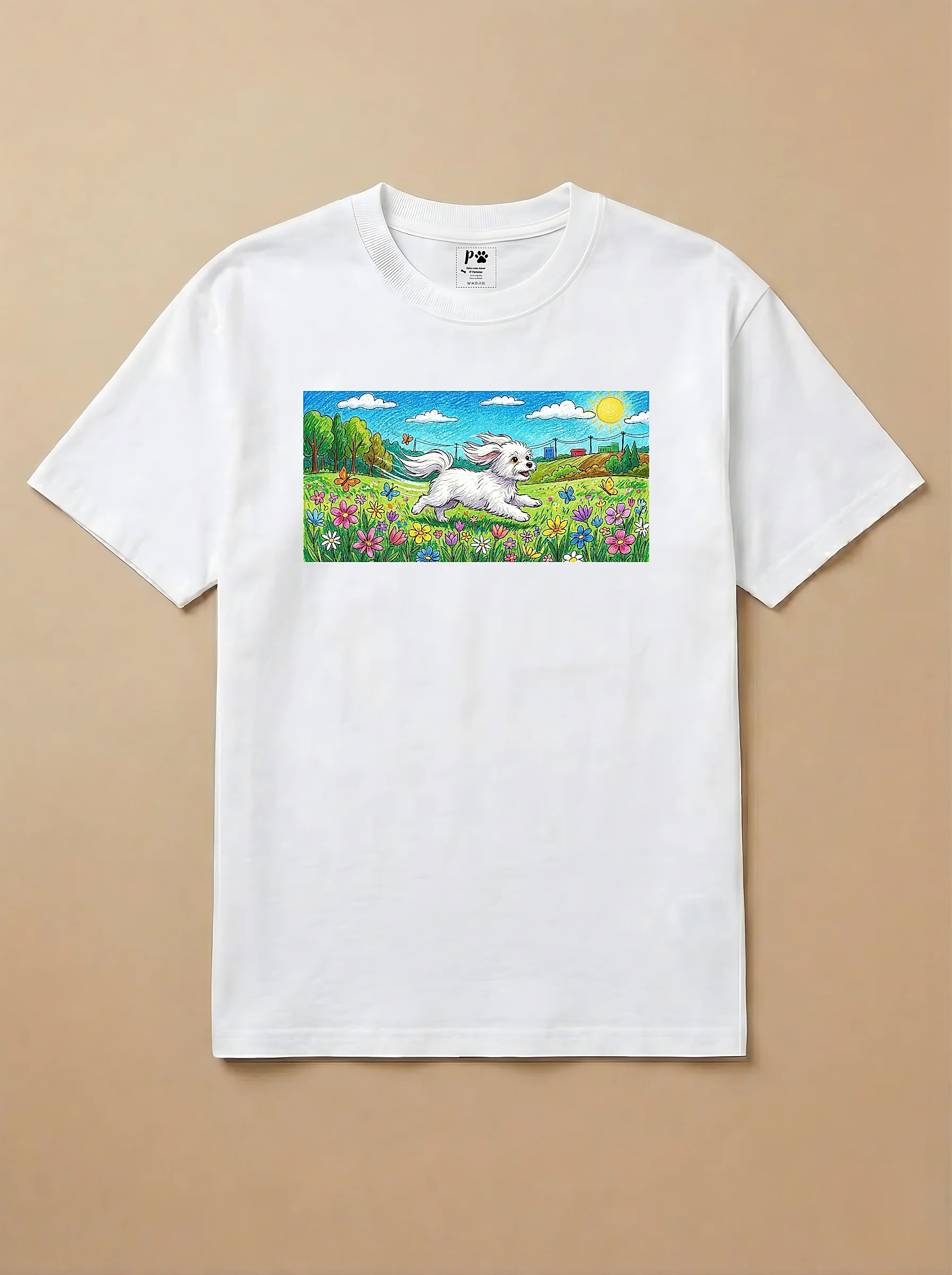Camisa Pets em Giz - Maltês