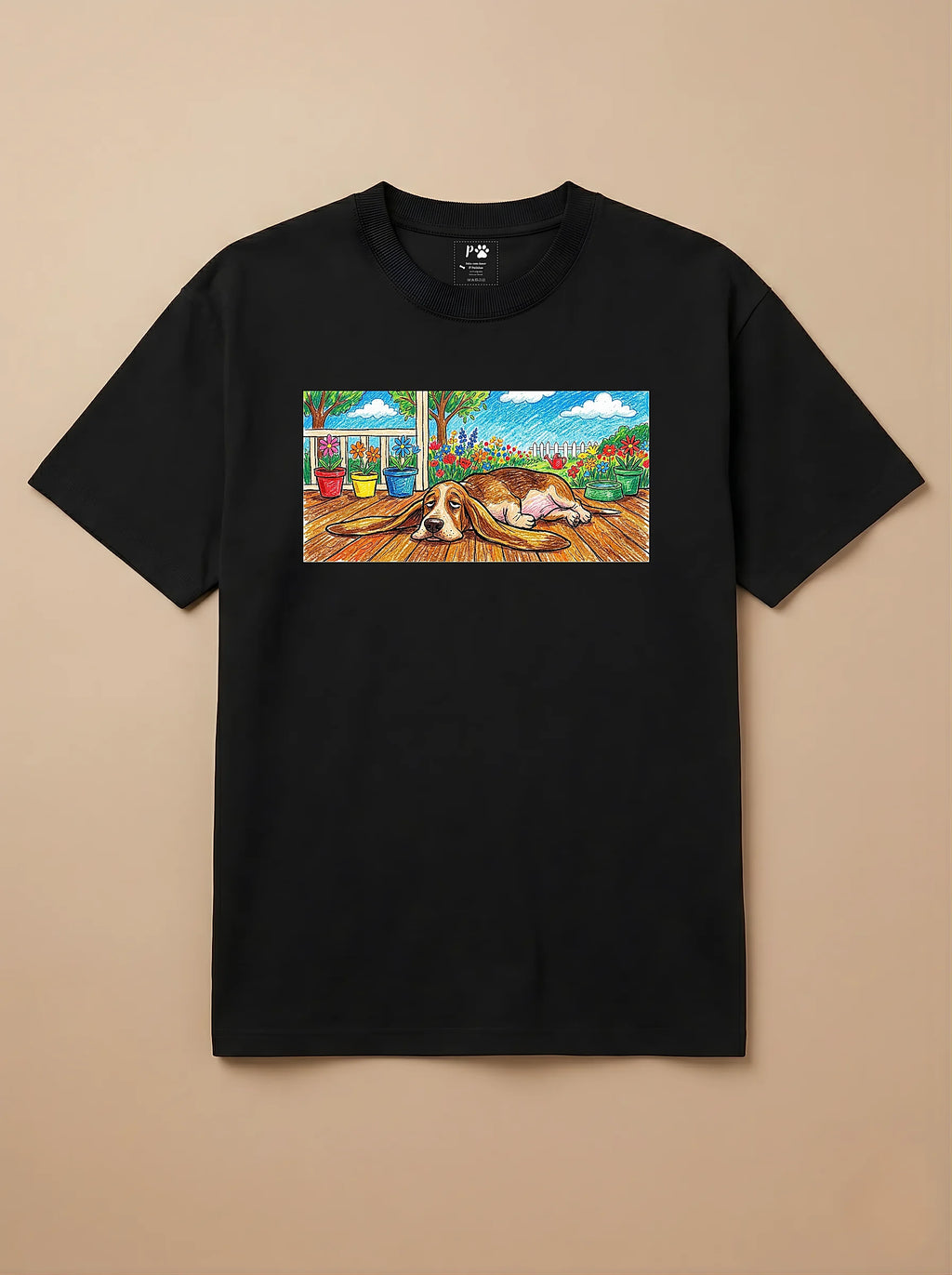 Camisa Pets em Giz - Basset Hound