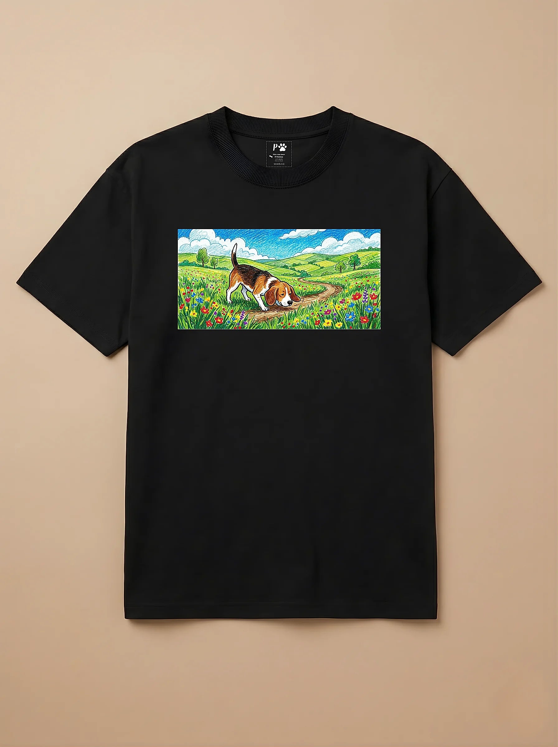 Camisa Pets em Giz - Beagle