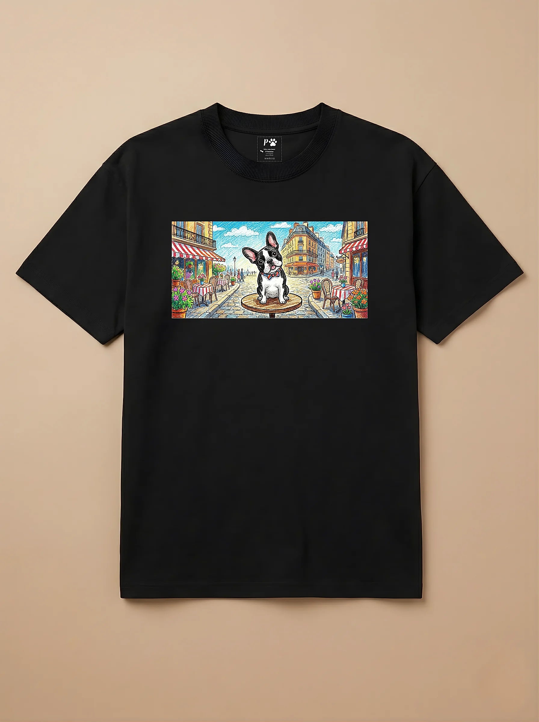 Camisa Pets em Giz - Bulldog Francês