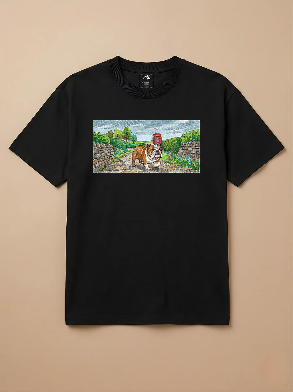 Camisa Pets em Giz - Bulldog Inglês
