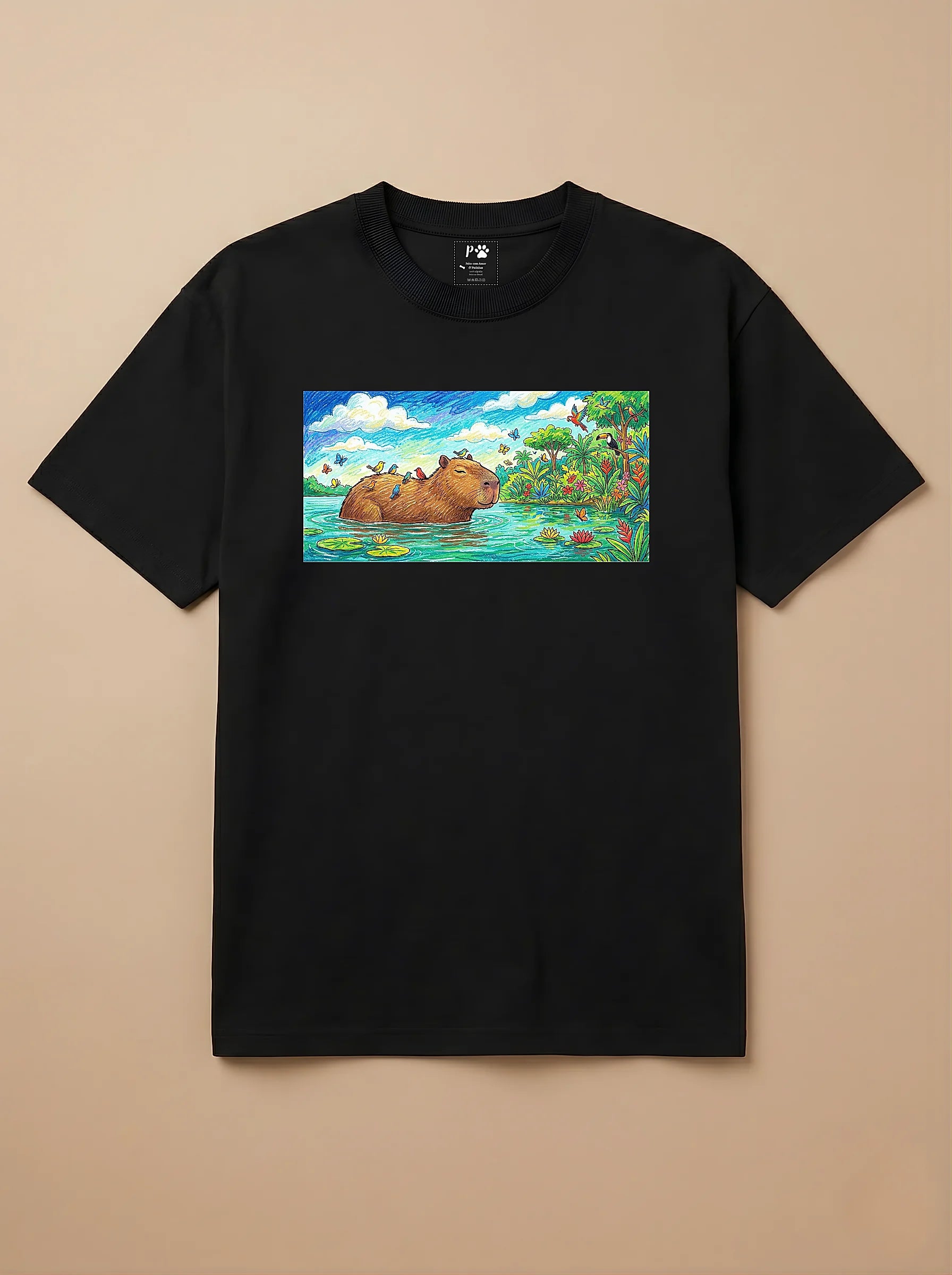 Camisa Pets em Giz - Capivara