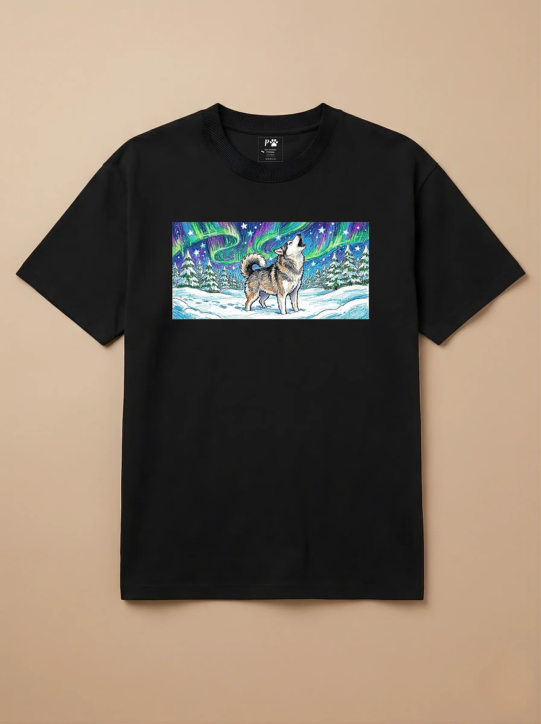 Camisa Pets em Giz - Husky