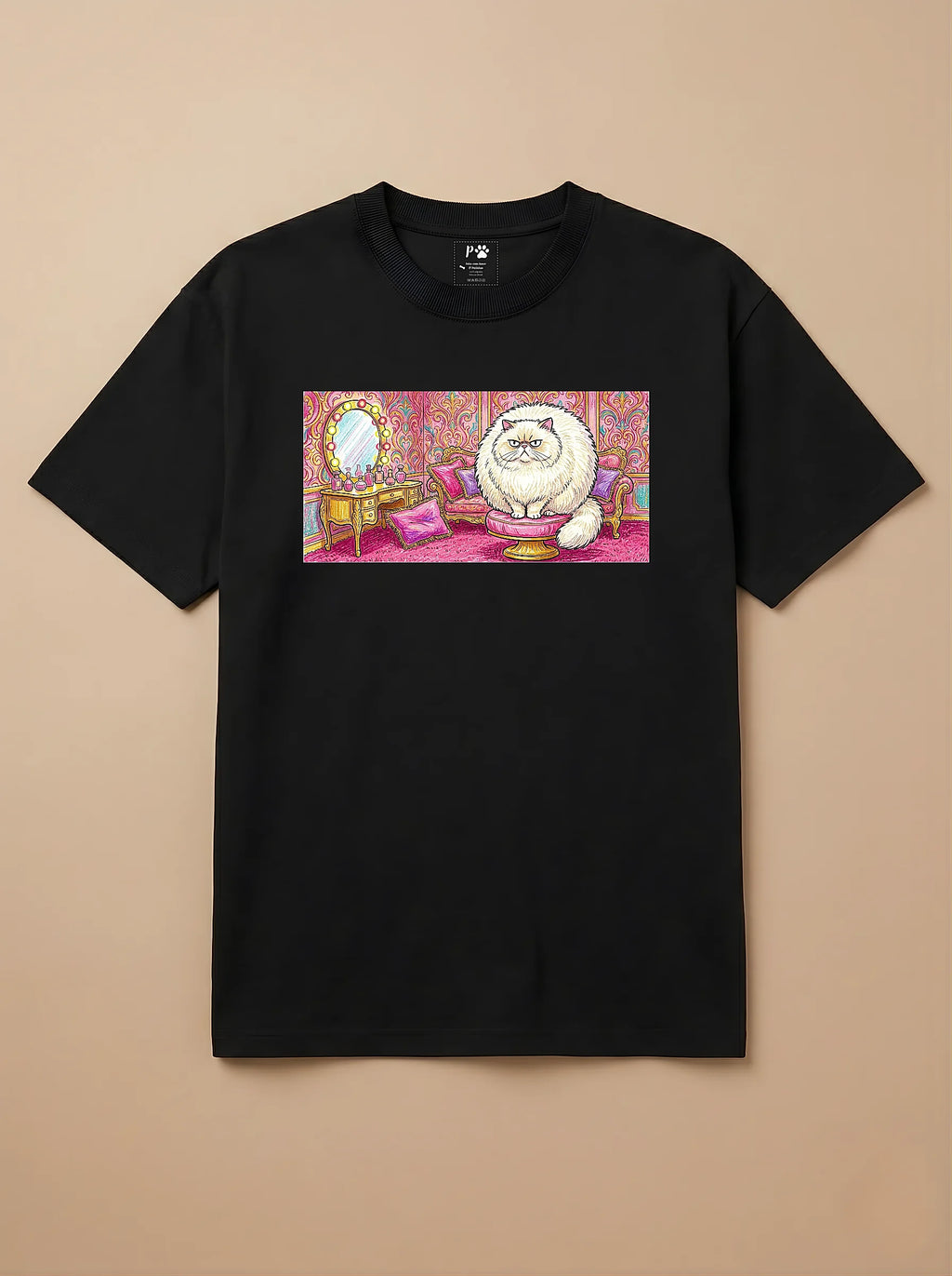 Camisa Pets em Giz - Gato Persa