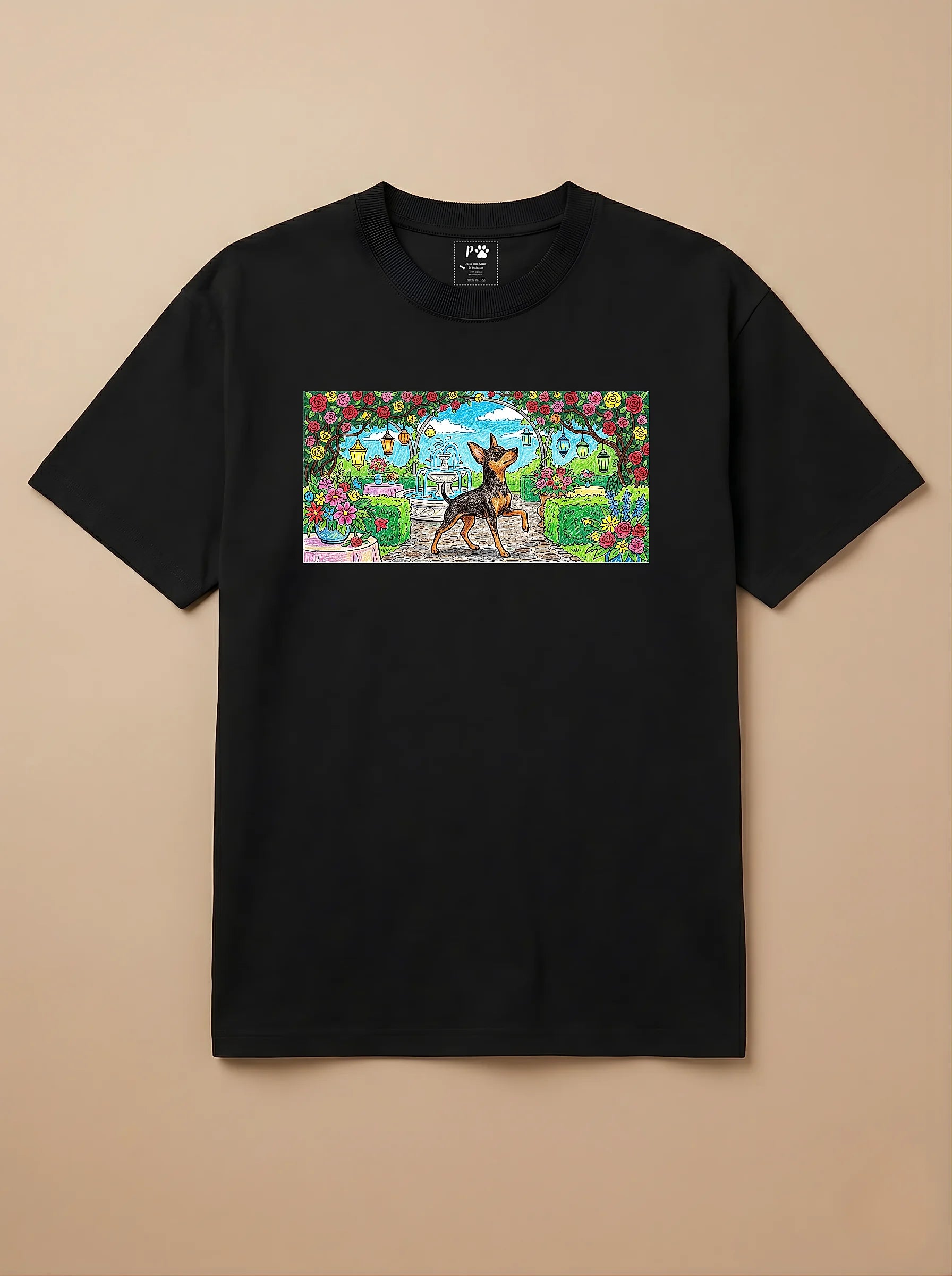 Camisa Pets em Giz - Pinscher
