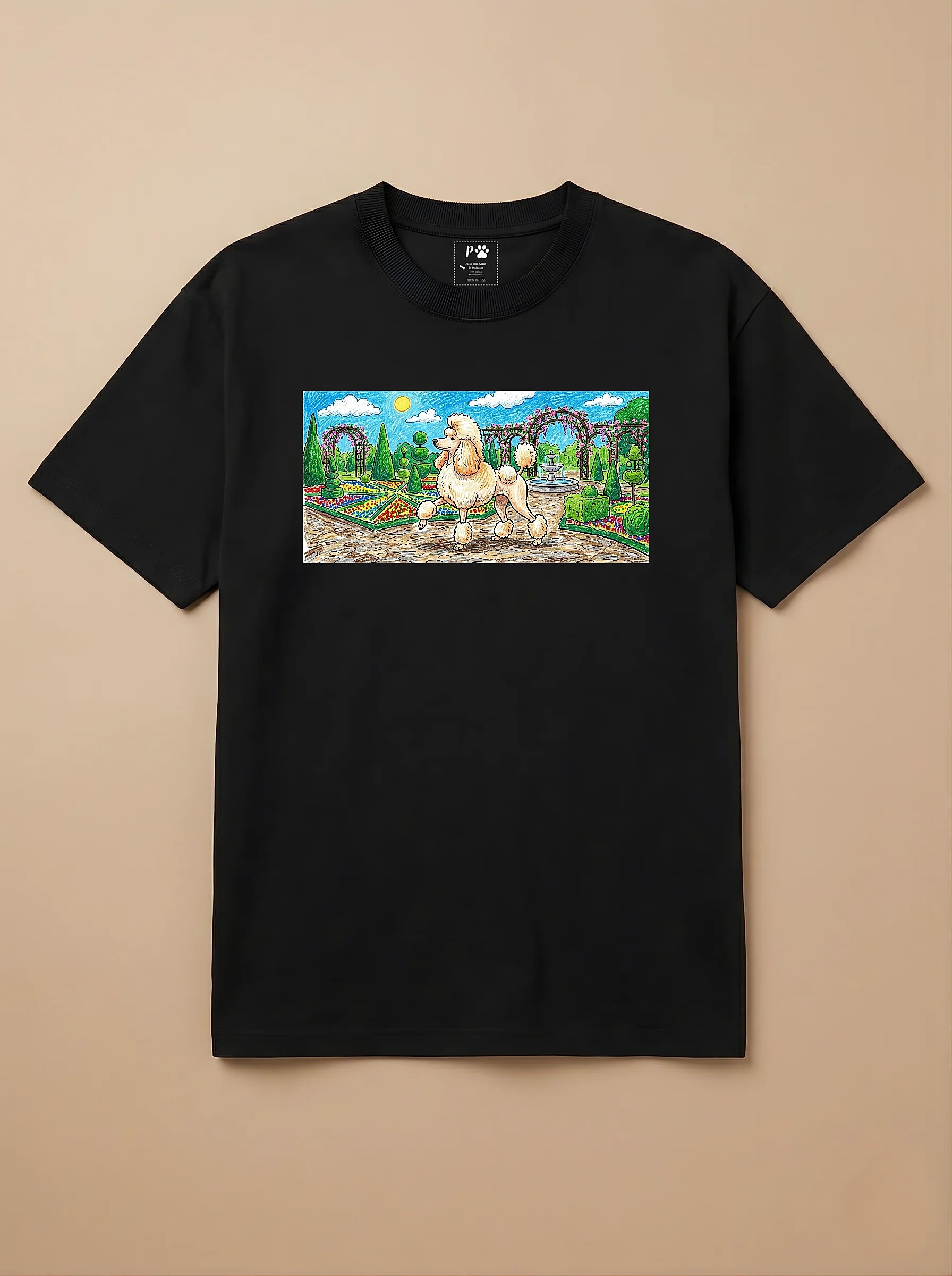 Camisa Pets em Giz - Poodle