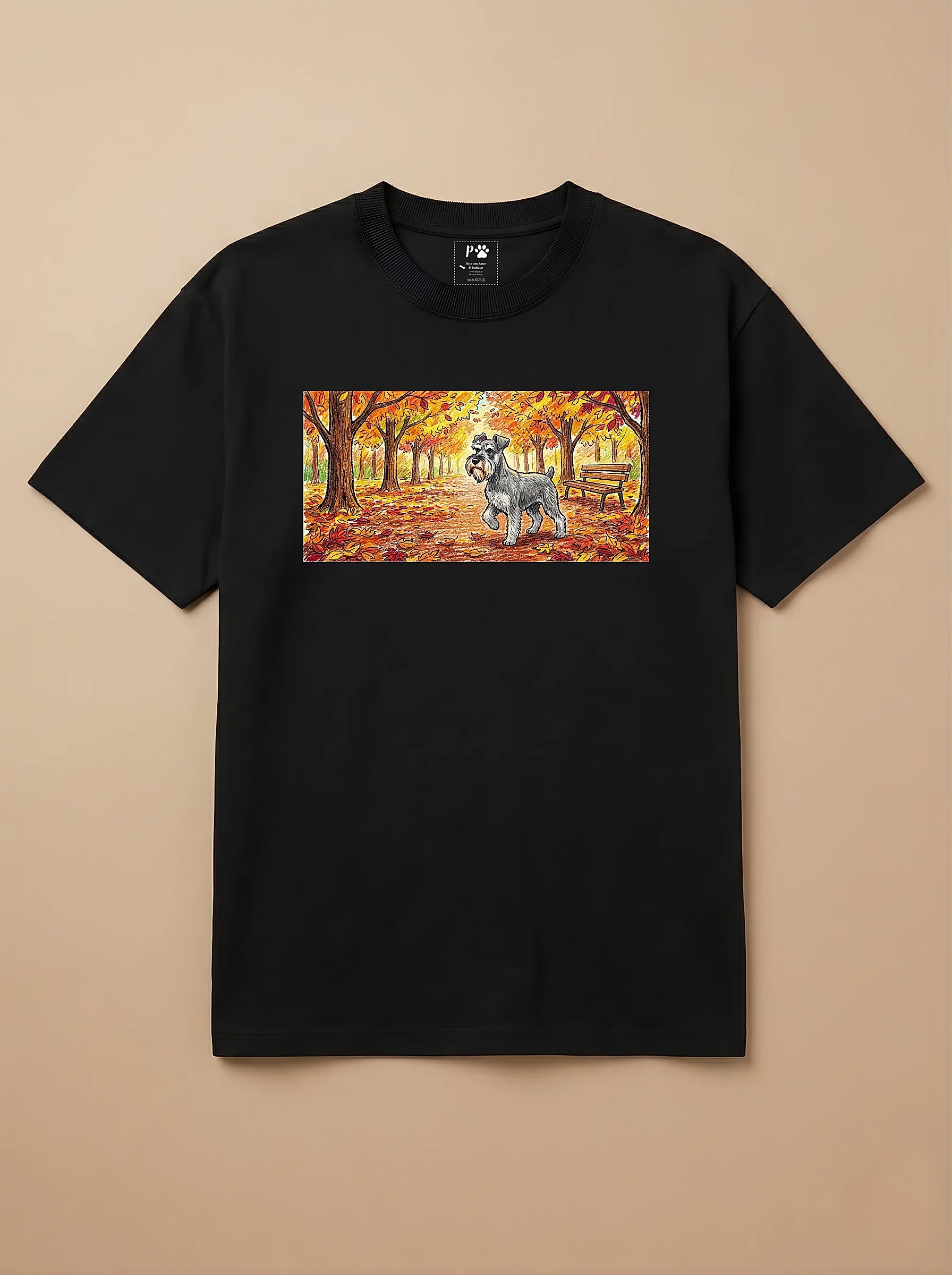 Camisa Pets em Giz - Schnauzer