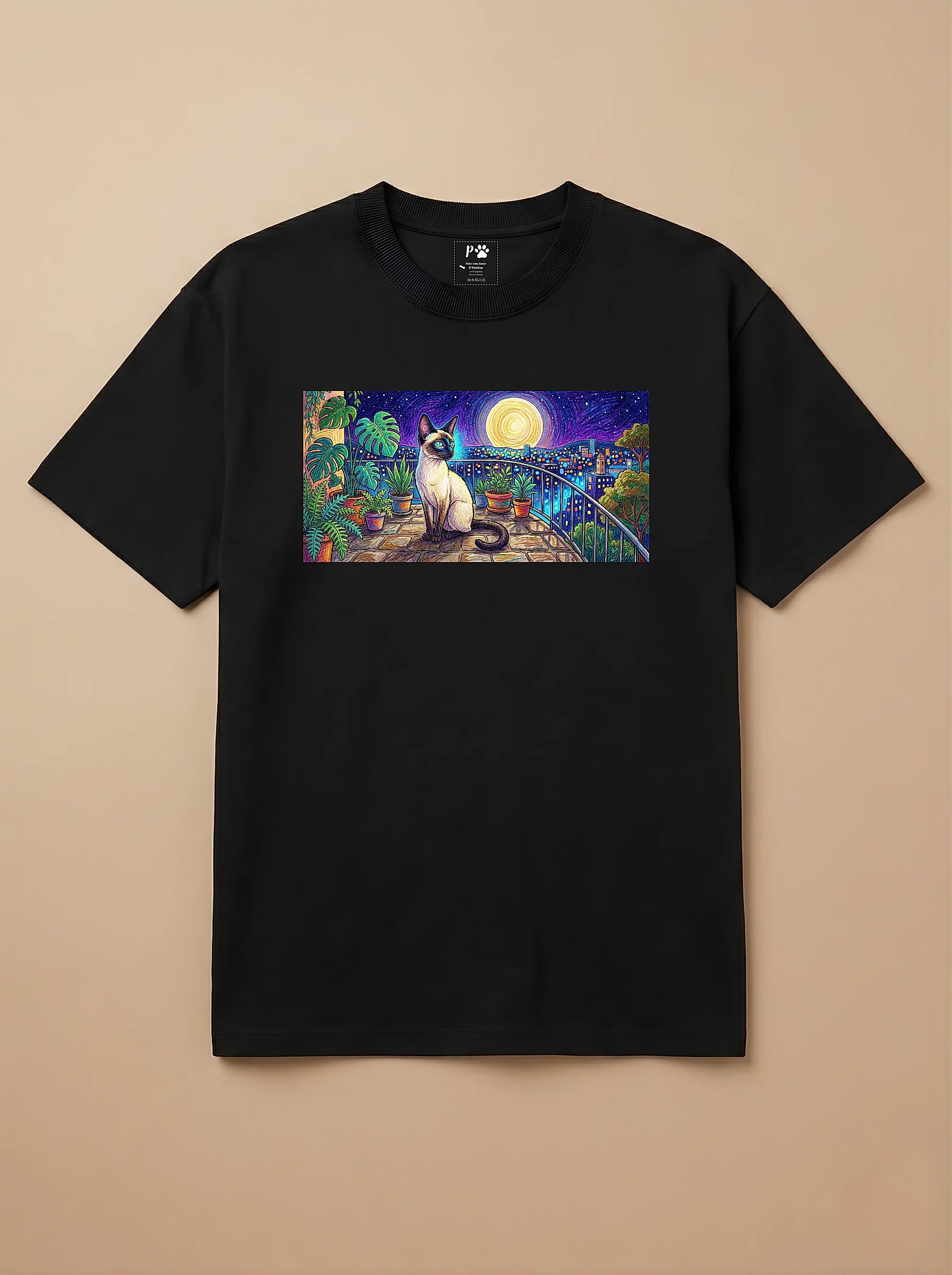 Camisa Pets em Giz - Siamês
