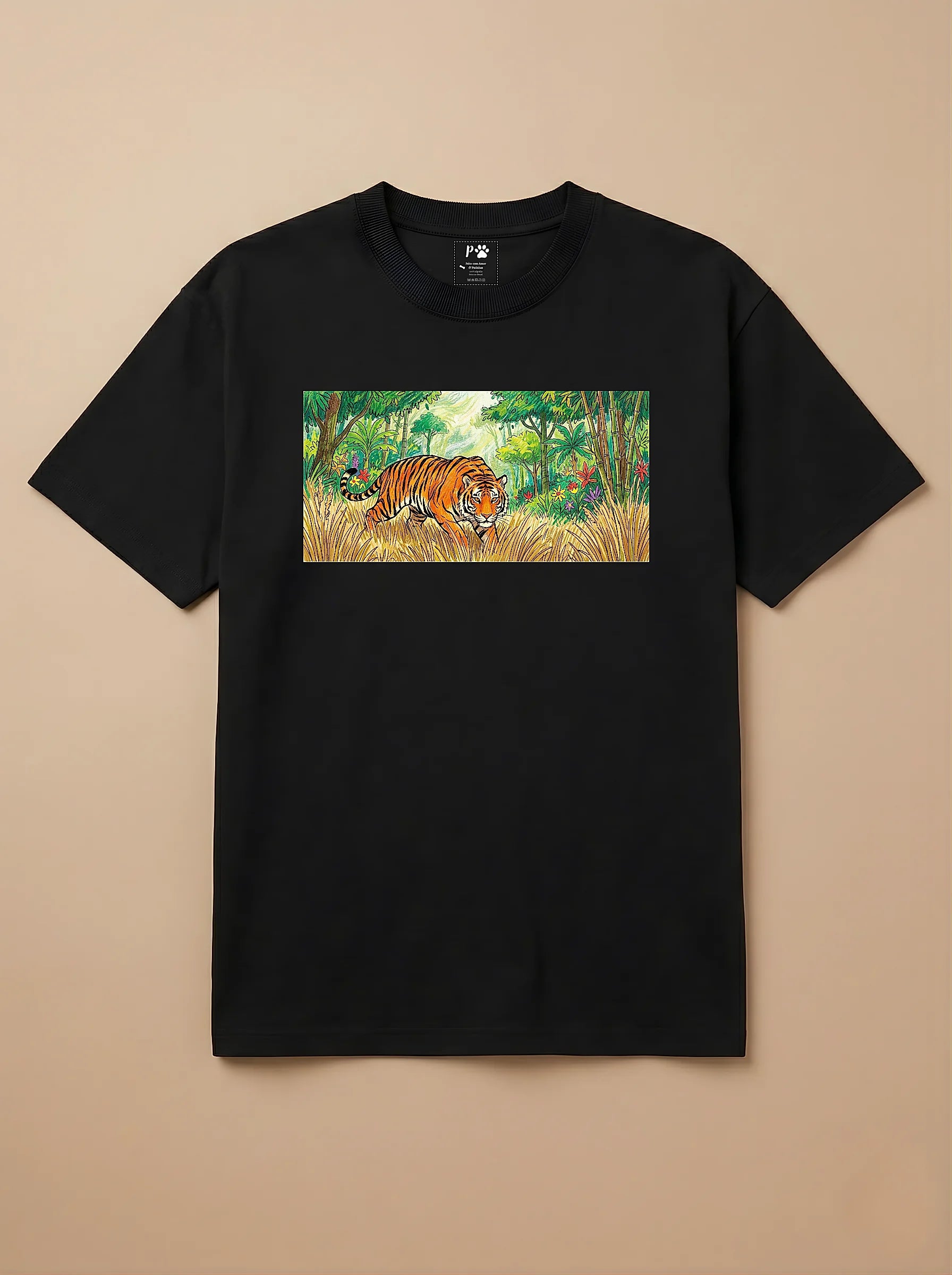 Camisa Pets em Giz - Tigre