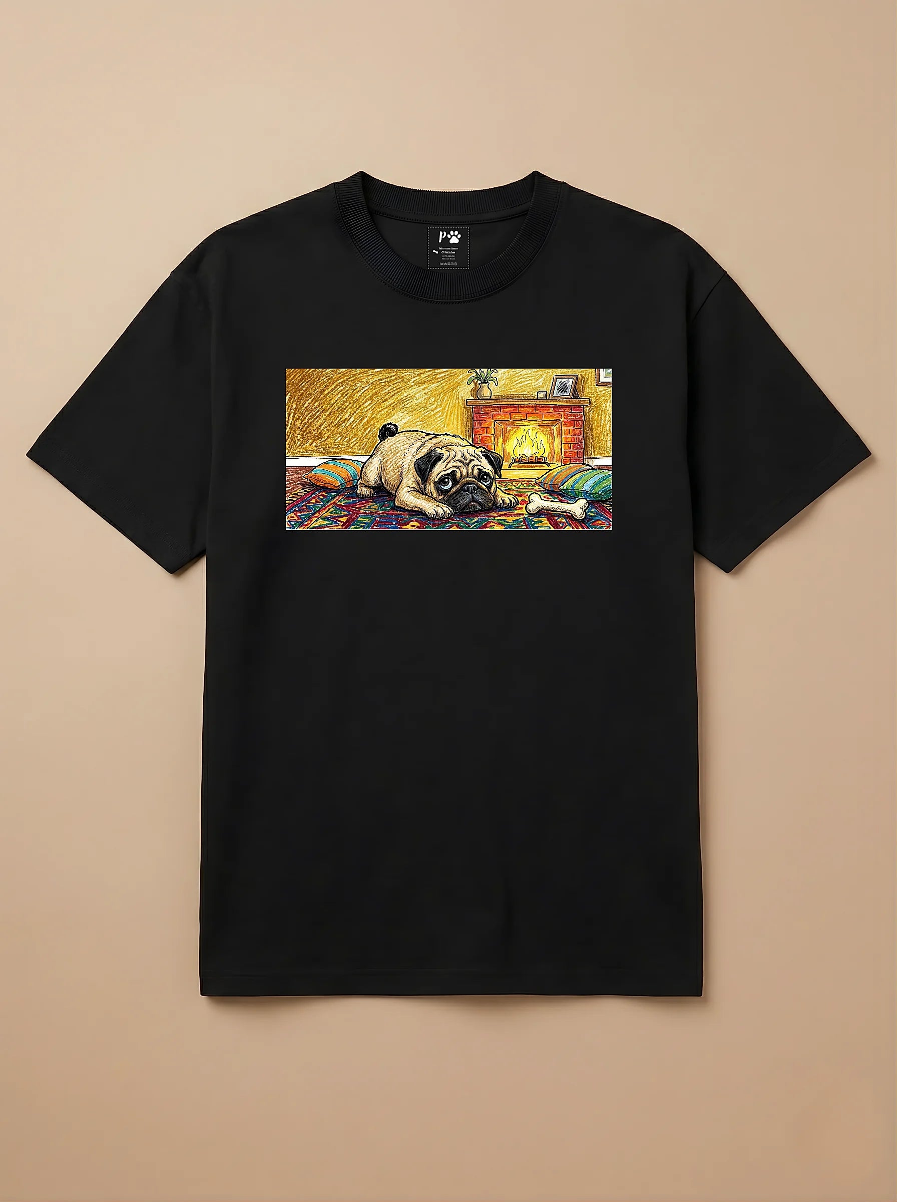 Camisa Pets em Giz - Pug
