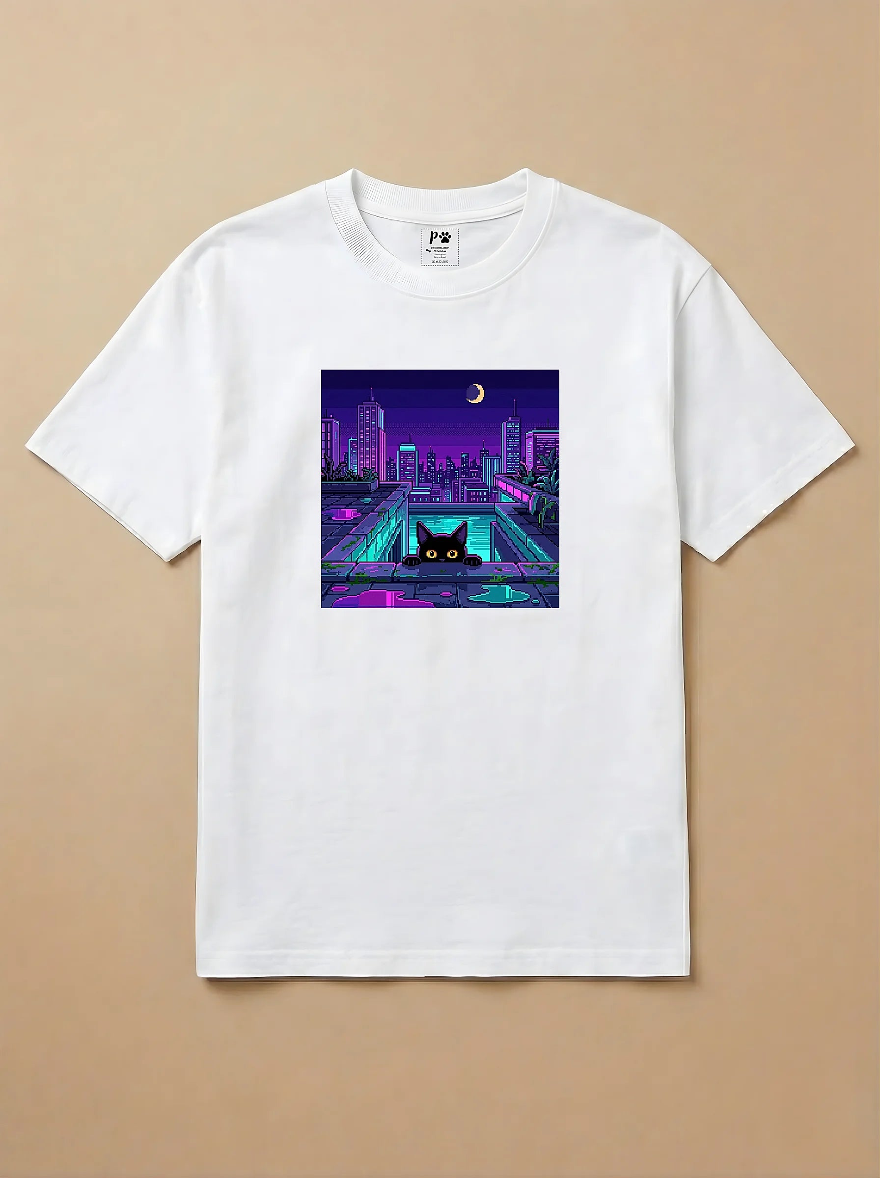 Camisa Jogos 16 Bits - Gato Preto