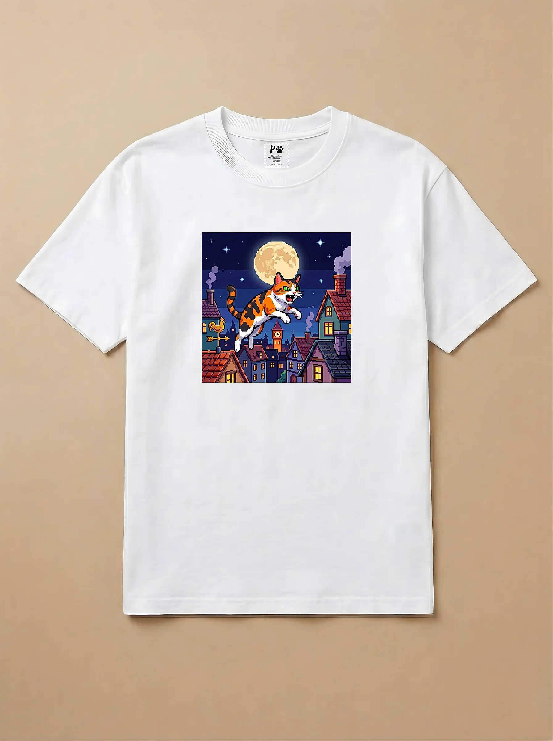 Camisa Jogos 16 Bits - Gato Tricolor