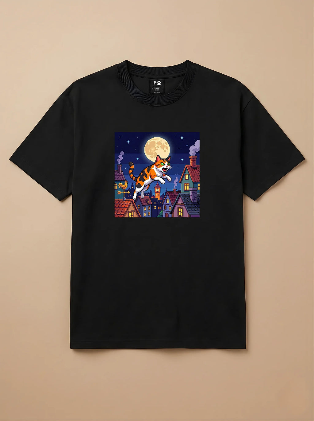 Camisa Jogos 16 Bits - Gato Tricolor