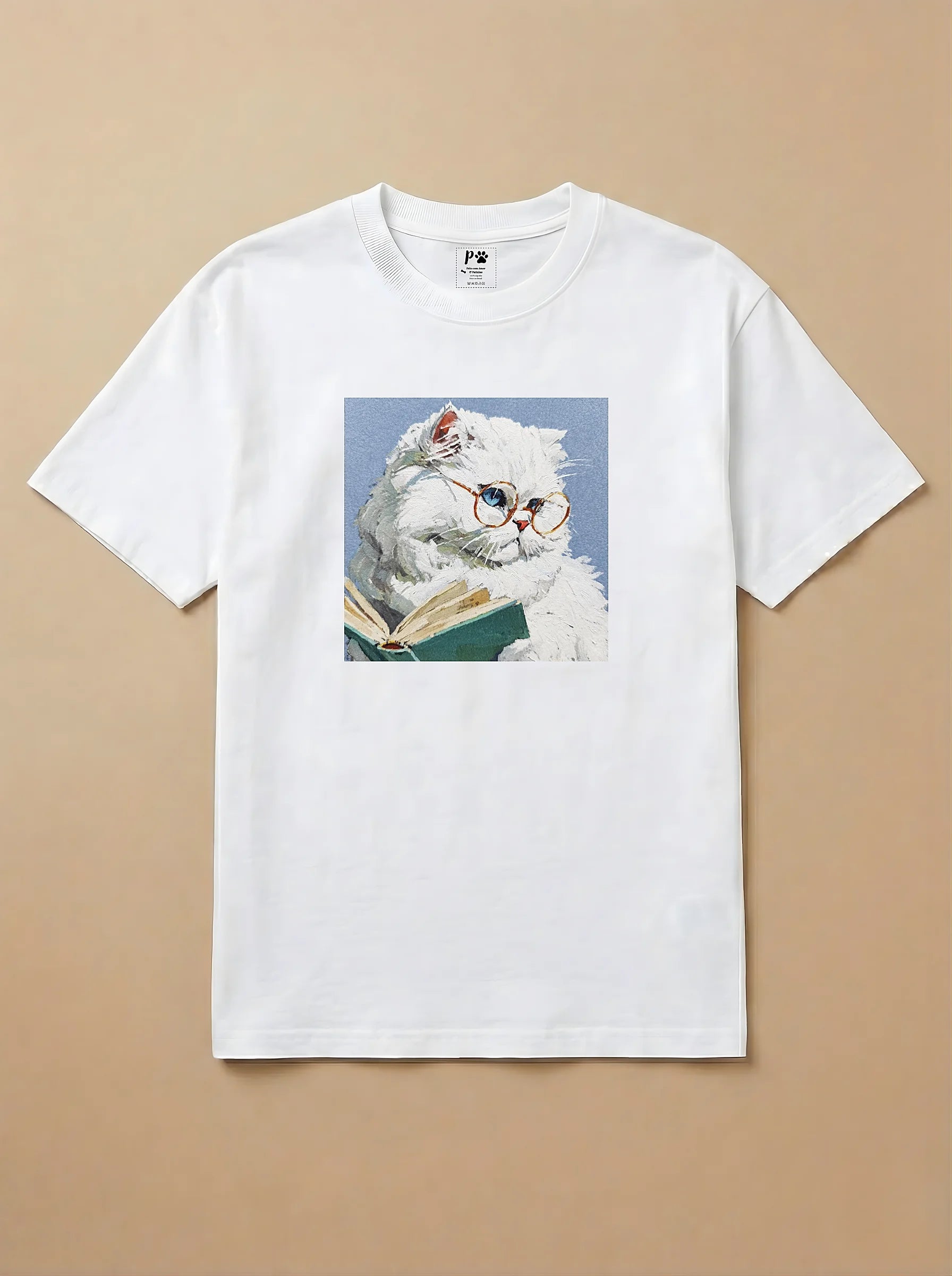 Camisa Leitura dos Pets - Gato Branco
