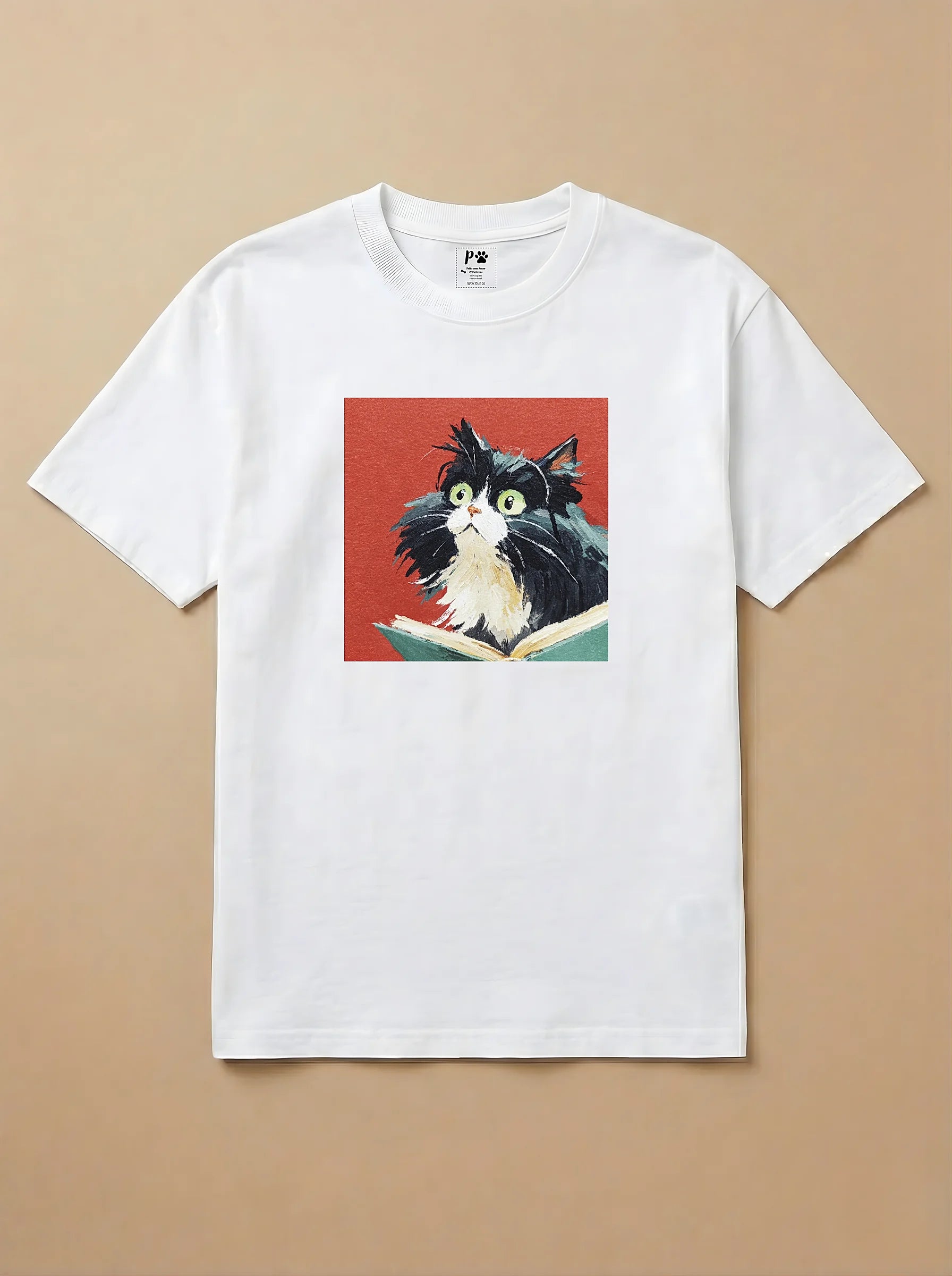 Camisa Leitura dos Pets - Gato Frajola
