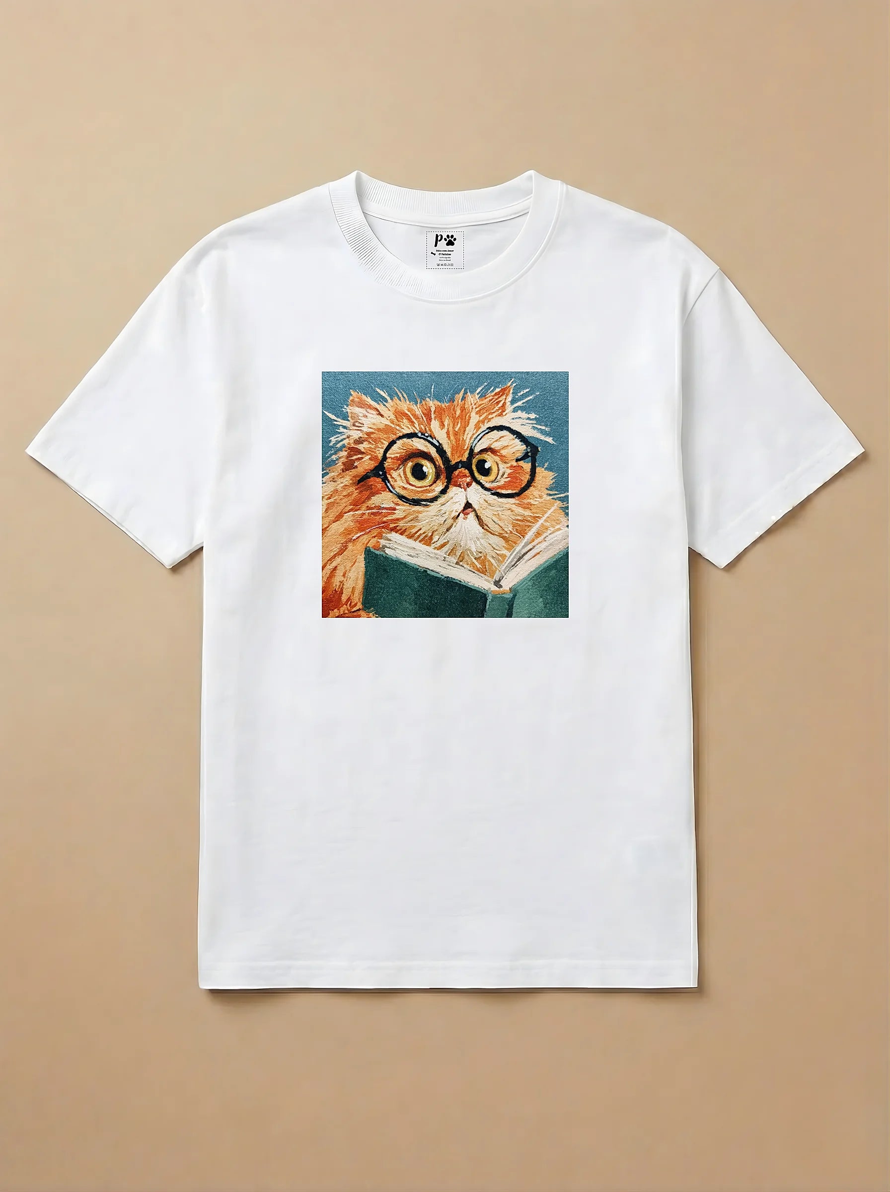 Camisa Leitura dos Pets - Gato Laranja