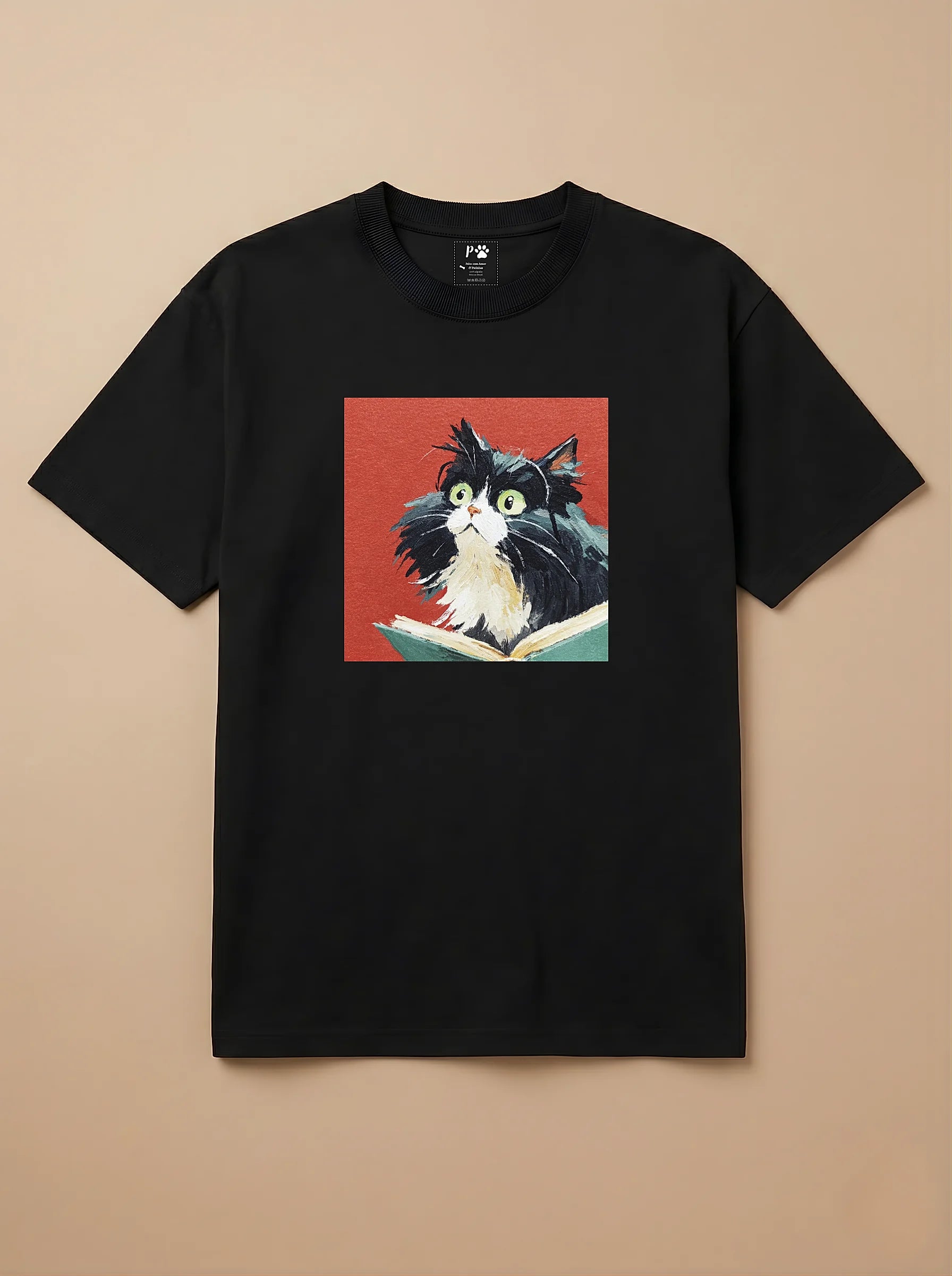 Camisa Leitura dos Pets - Gato Frajola