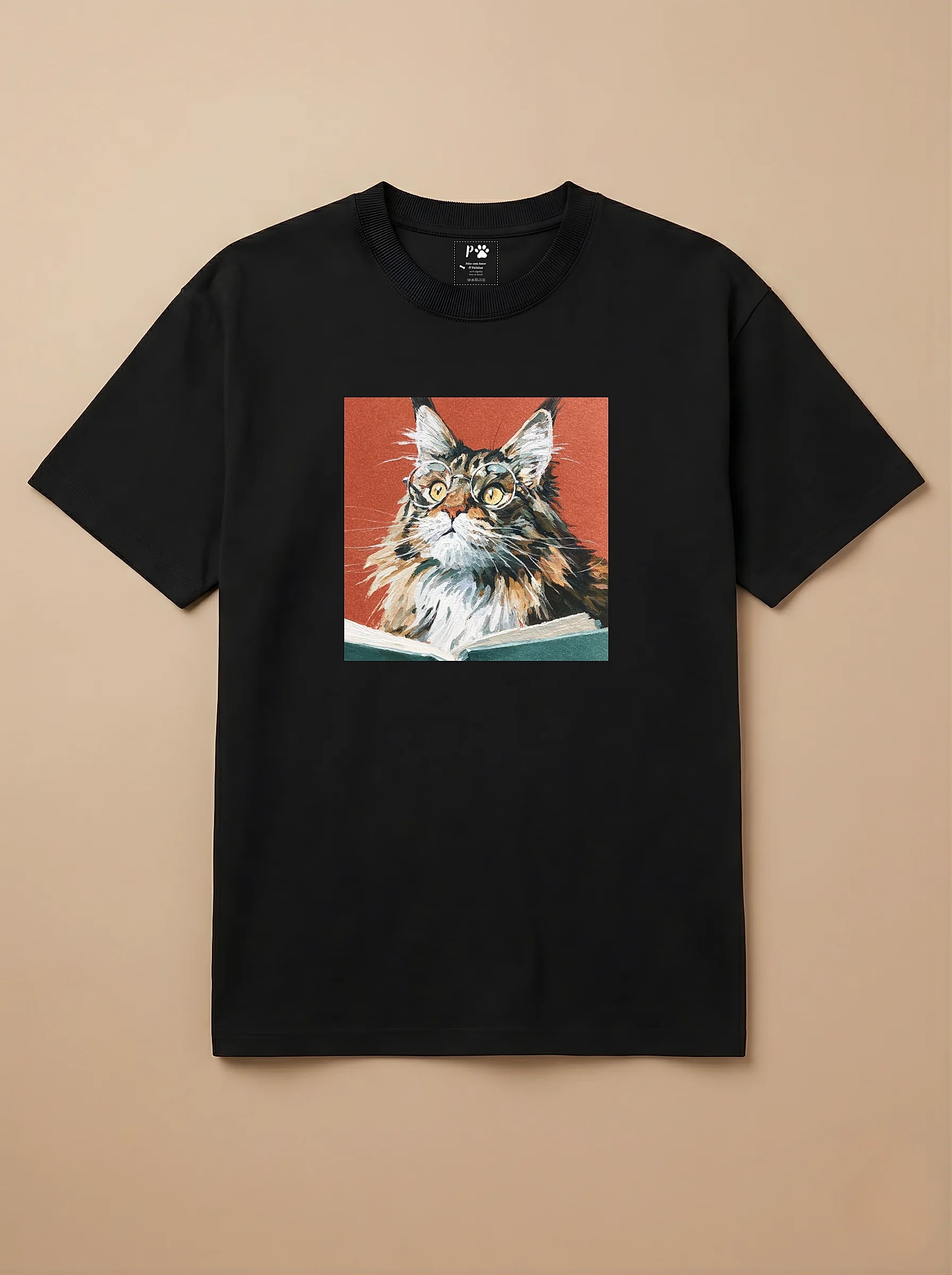 Camisa Leitura dos Pets - Gato Maine Coon