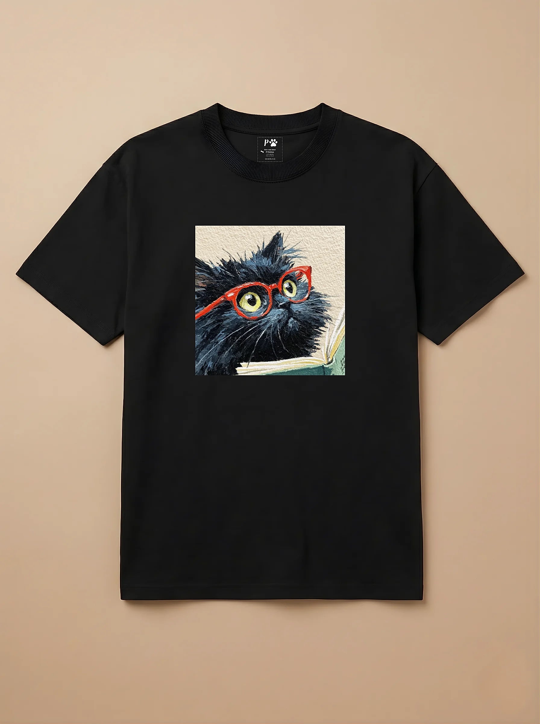 Camisa Leitura dos Pets - Gato Preto