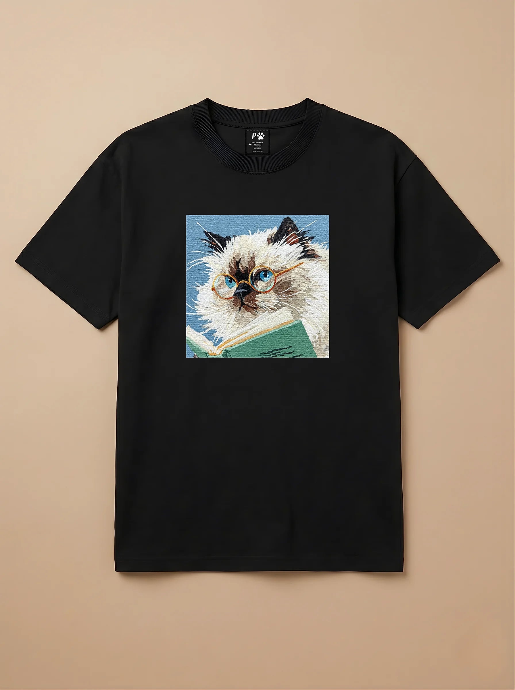 Camisa Leitura dos Pets - Gato Siamês