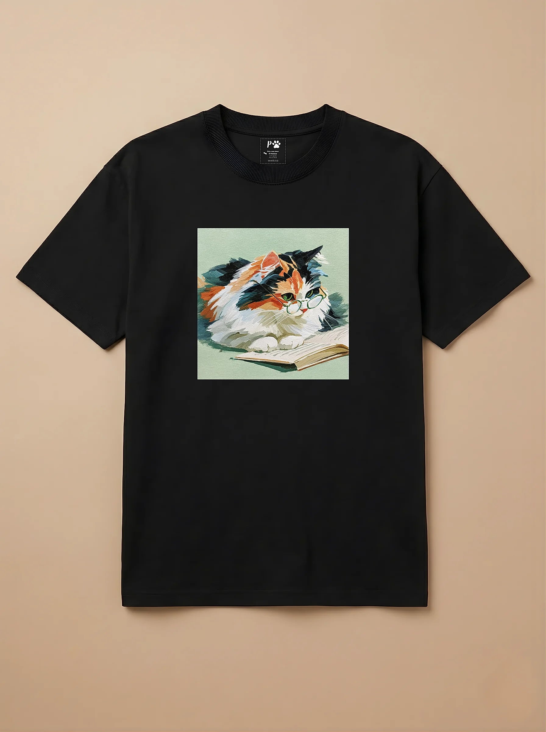 Camisa Leitura dos Pets - Gato Tricolor