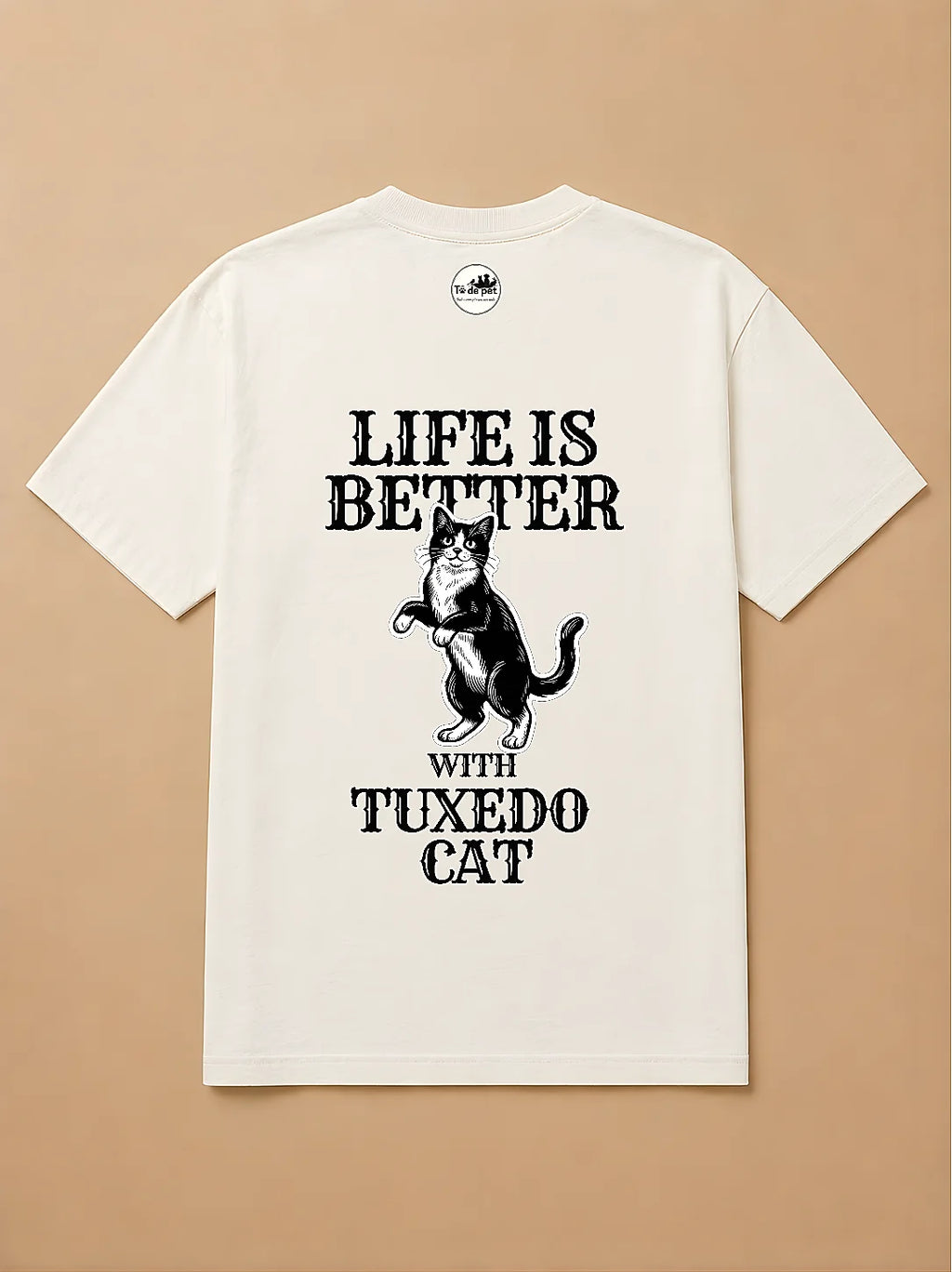 Camisa Oversized Life is Better With... - Gato Frajola