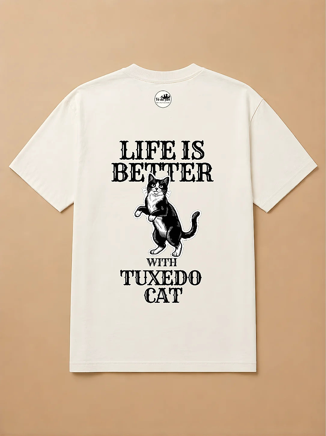 Camisa Oversized Life is Better With... - Gato Frajola