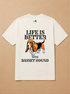 Camisa Oversized Life is Better With... - Bassed Hound