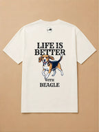 Camisa Oversized Life is Better With... - Beagle