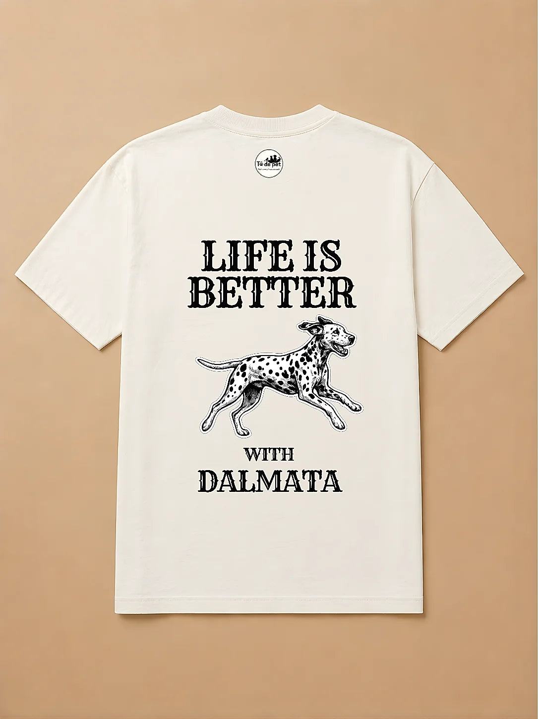 Camisa Oversized Life is Better With... - Dalmata
