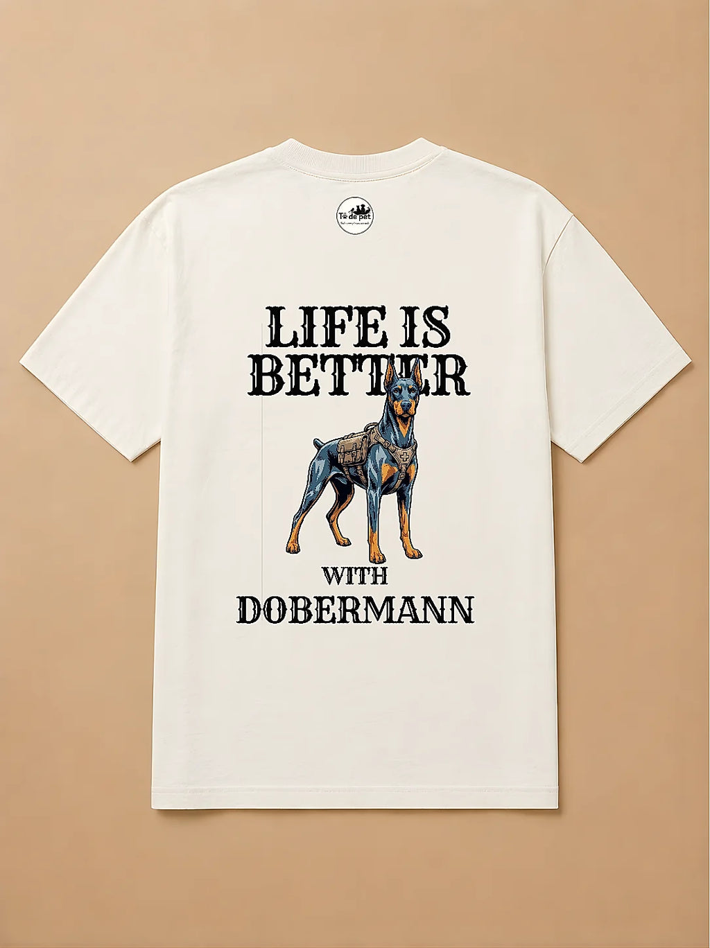 Camisa Oversized Life is Better With... - Dobermann