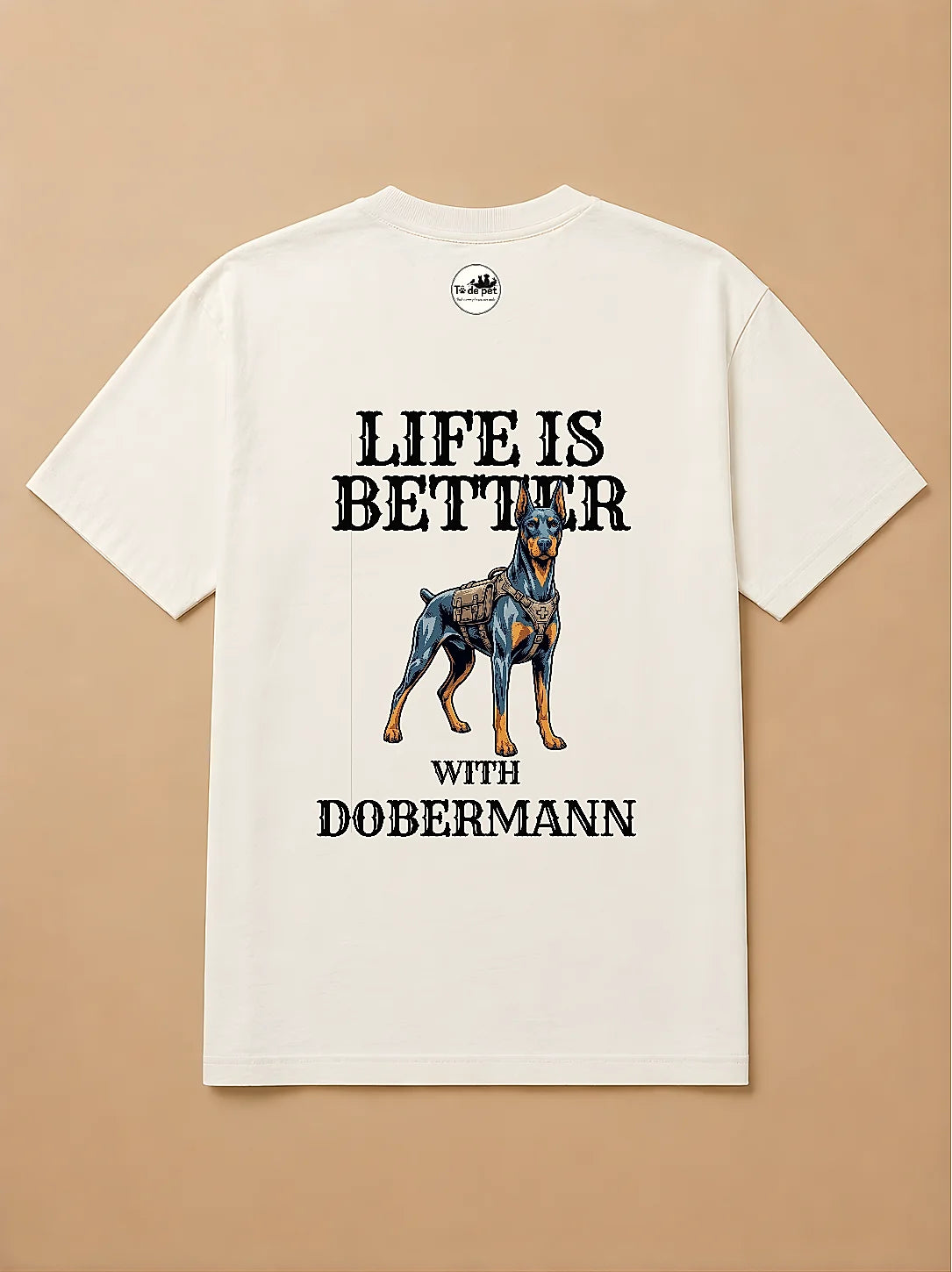 Camisa Oversized Life is Better With... - Dobermann