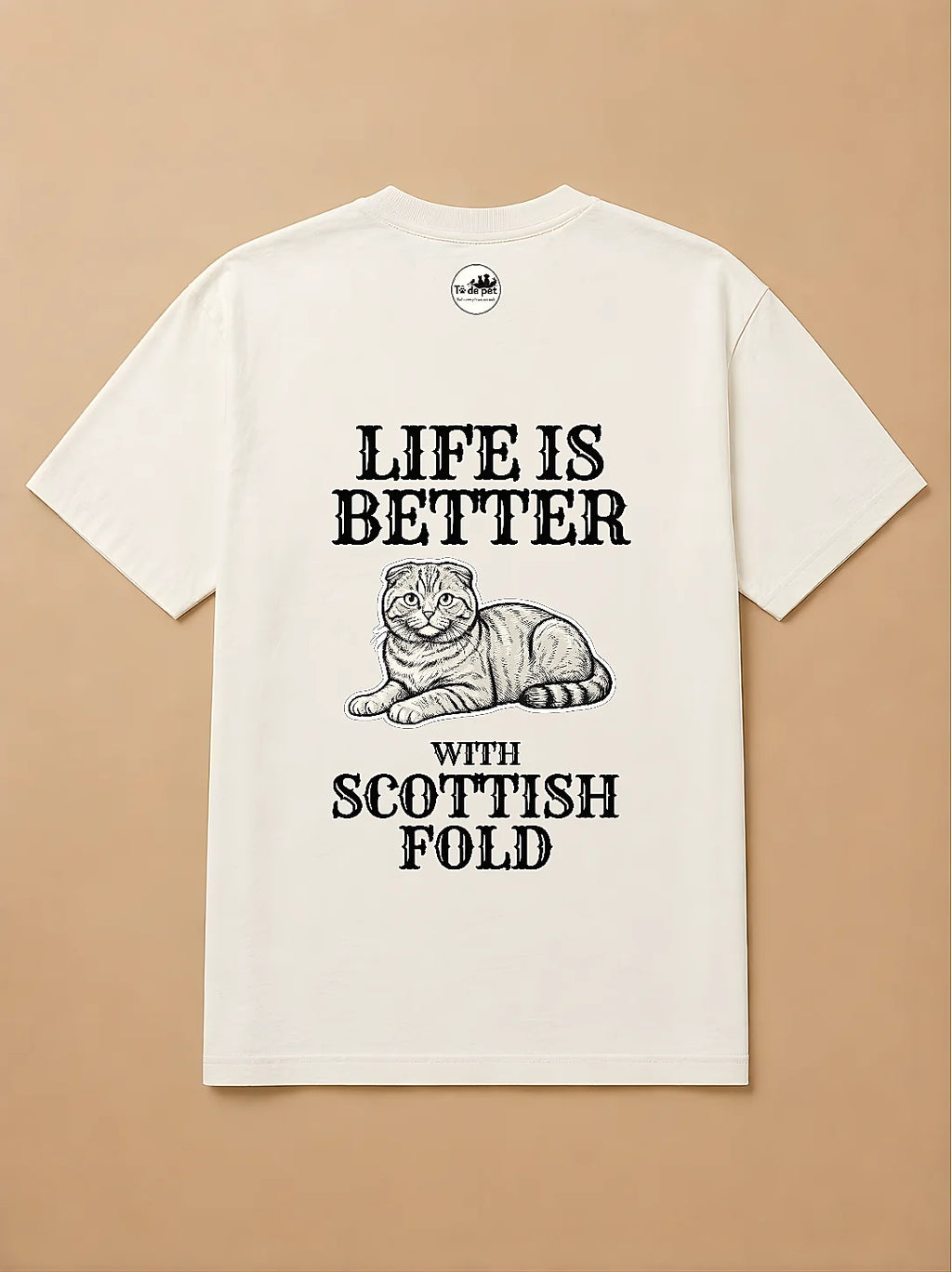 Camisa Oversized Life is Better With... - Gato Escocês
