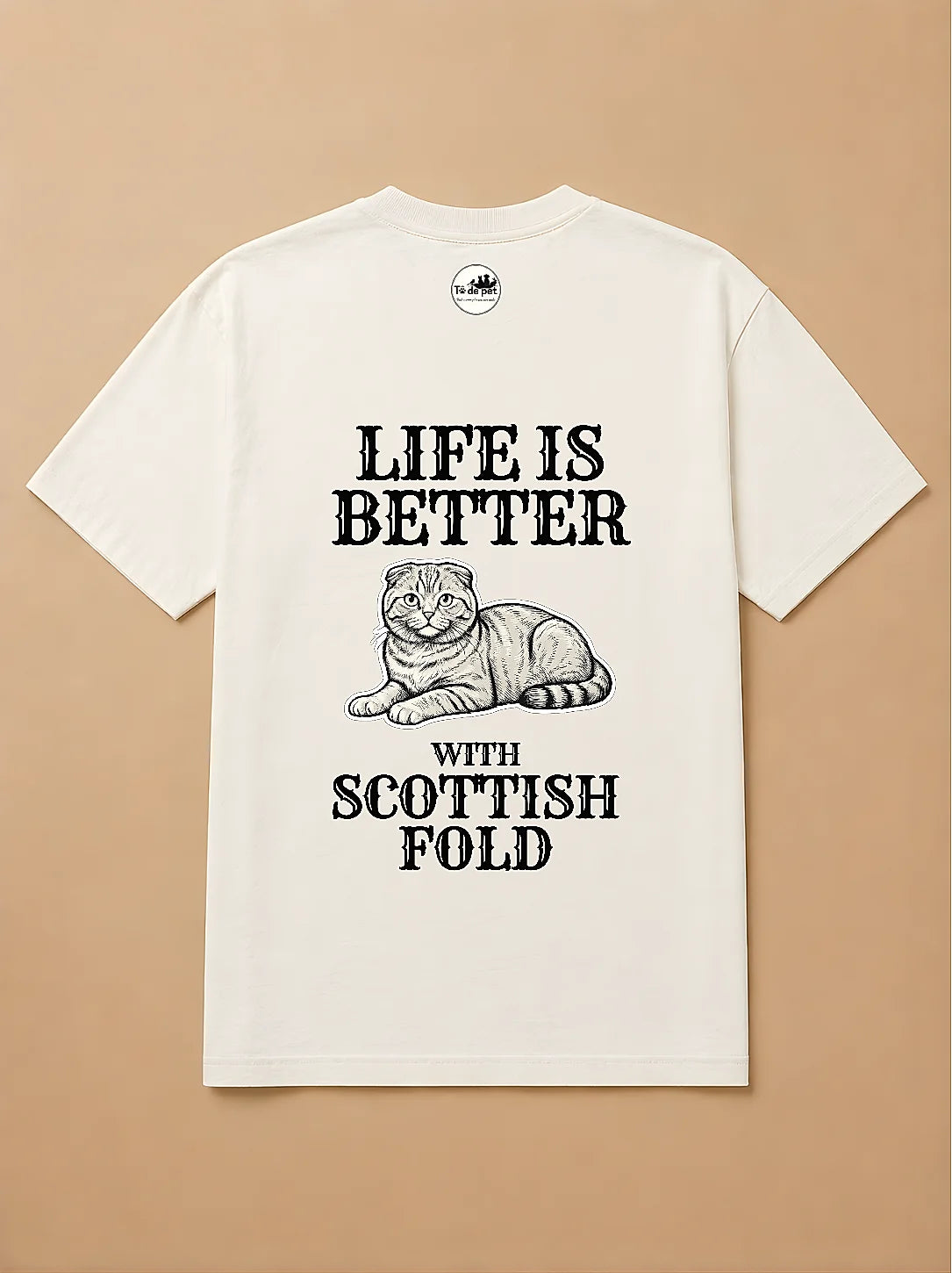 Camisa Oversized Life is Better With... - Gato Escocês
