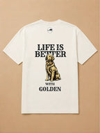 Camisa Oversized Life is Better With... - Golden