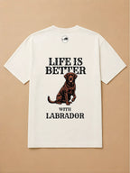 Camisa Oversized Life is Better With... - Labrador