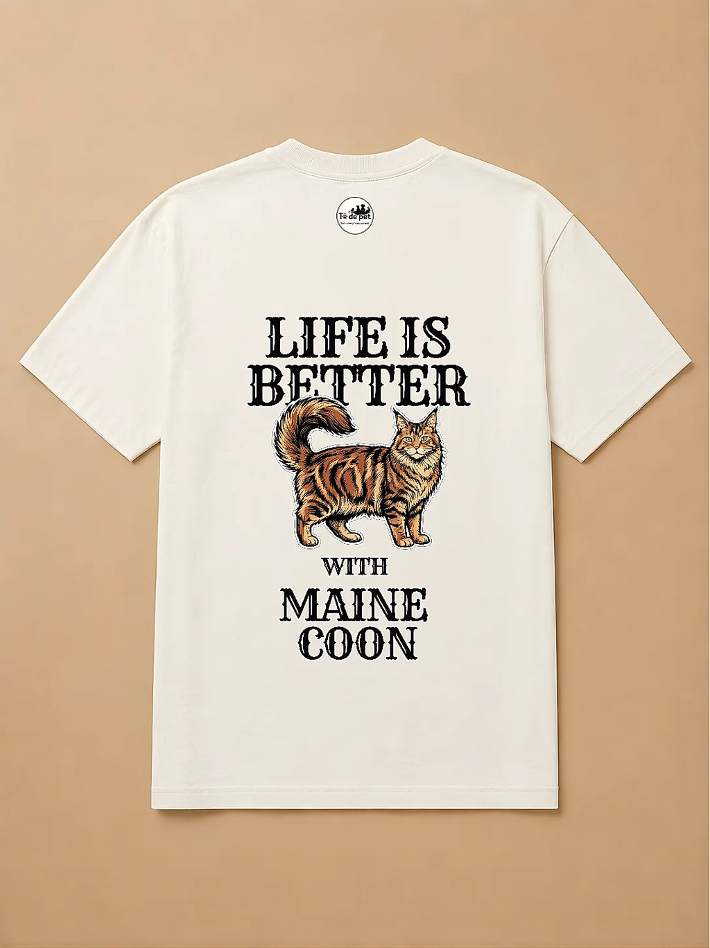 Camisa Oversized Life is Better With... - Maine Coon