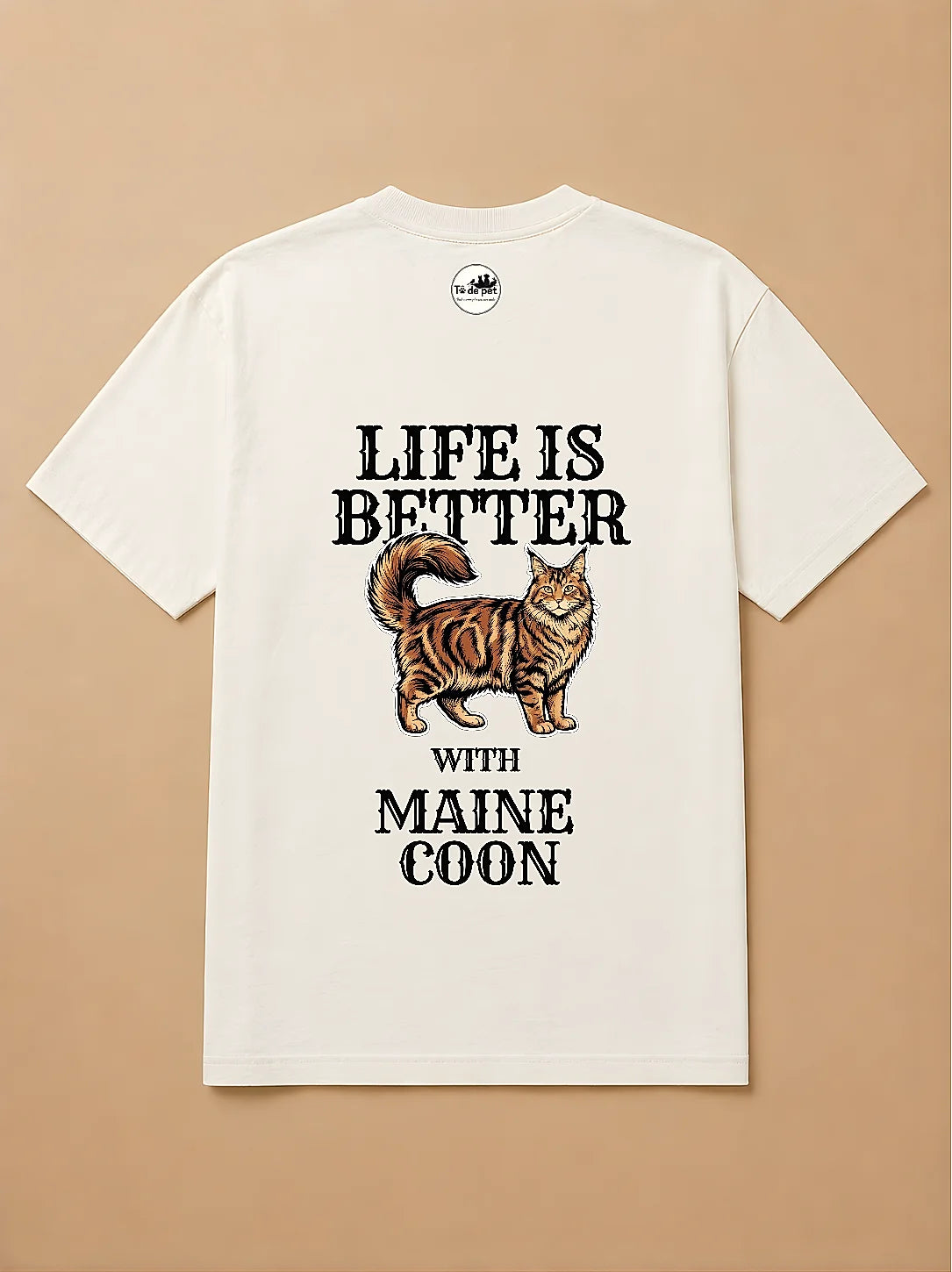 Camisa Oversized Life is Better With... - Maine Coon