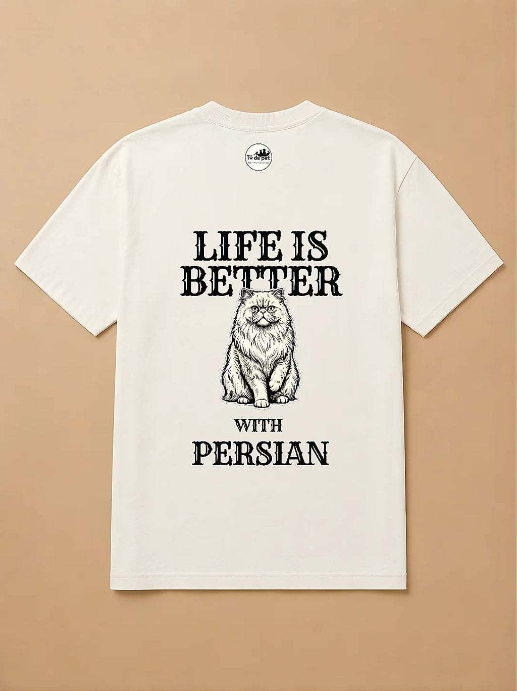 Camisa Oversized Life is Better With... - Gato Persa