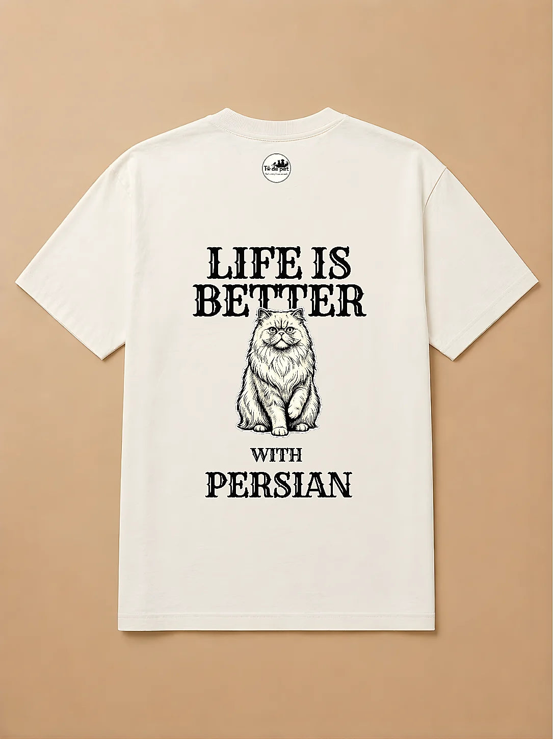 Camisa Oversized Life is Better With... - Gato Persa