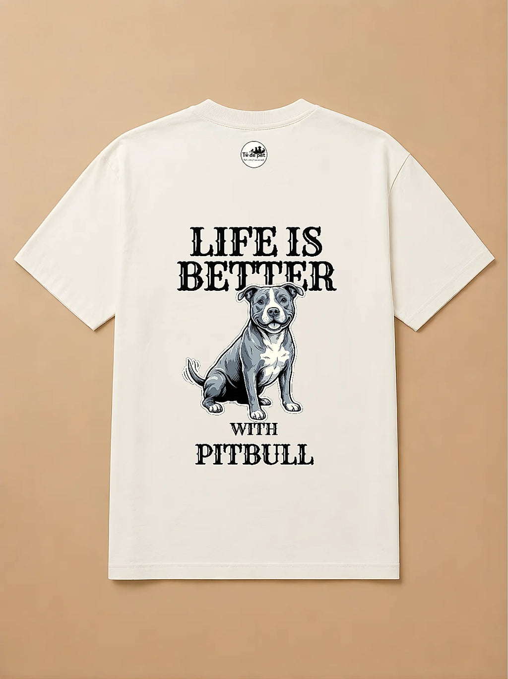 Camisa Oversized Life is Better With... - Pitbull