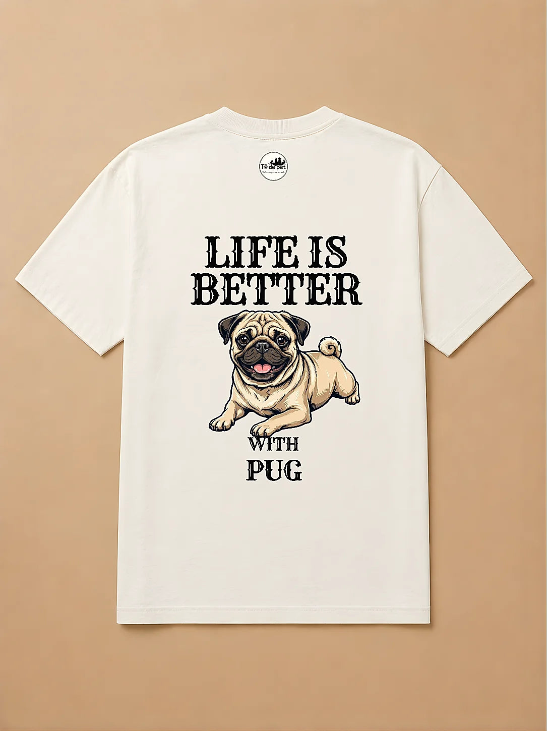 Camisa Oversized Life is Better With... - Pug