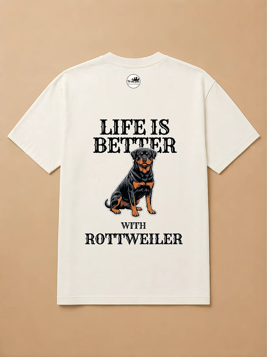 Camisa Oversized Life is Better With... - Rottweiler