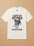 Camisa Oversized Life is Better With... - Schnauzer